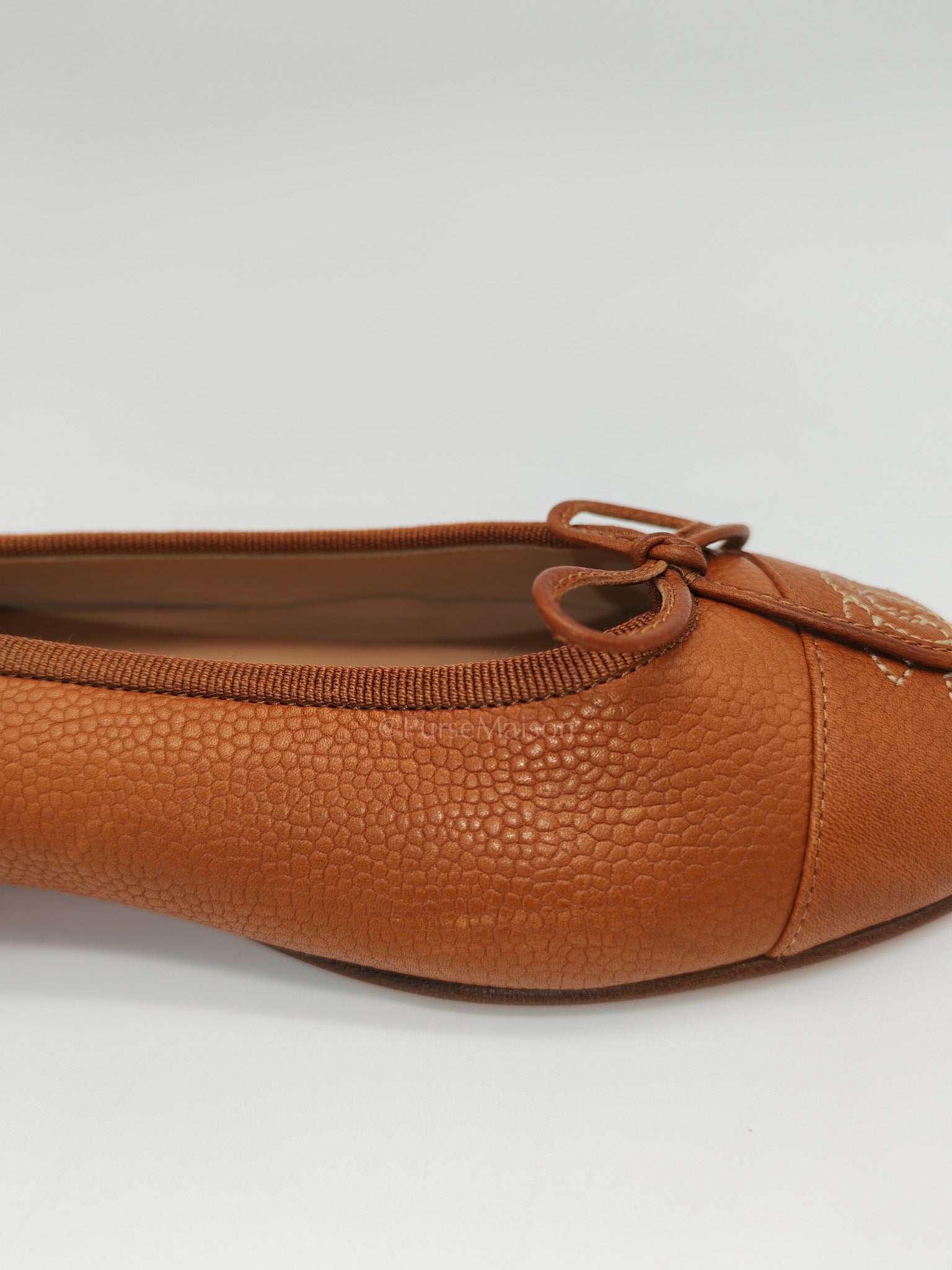 Ballet Flats in Brown CC Logo Cap Toe Size 37.5 EU (23.5cm)