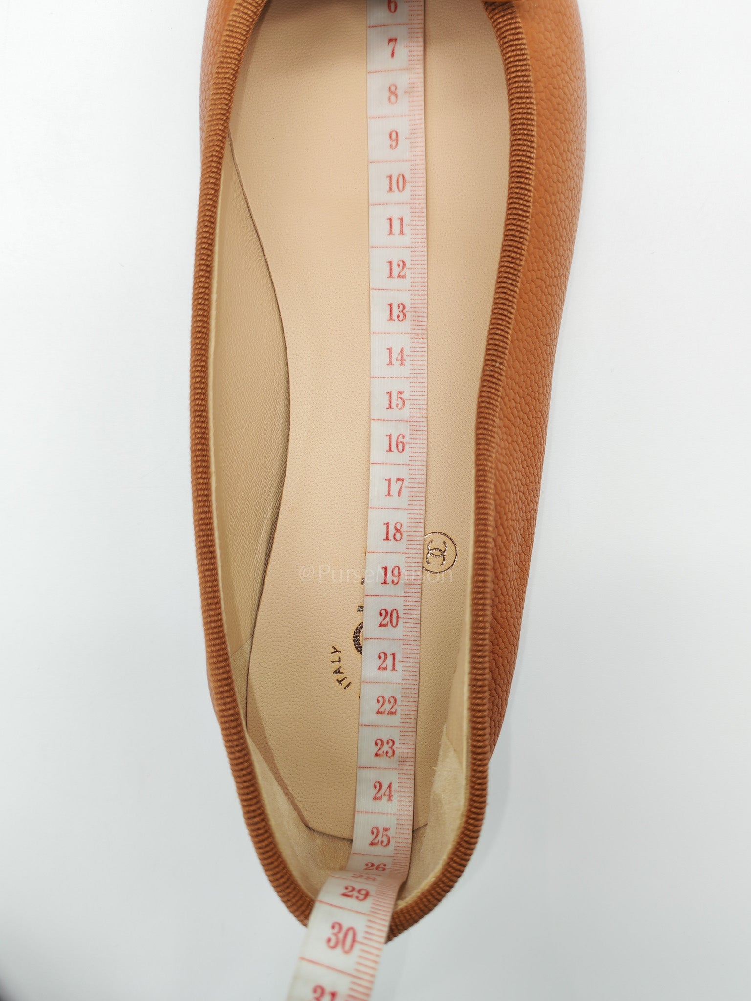 Ballet Flats in Brown CC Logo Cap Toe Size 37.5 EU (23.5cm)