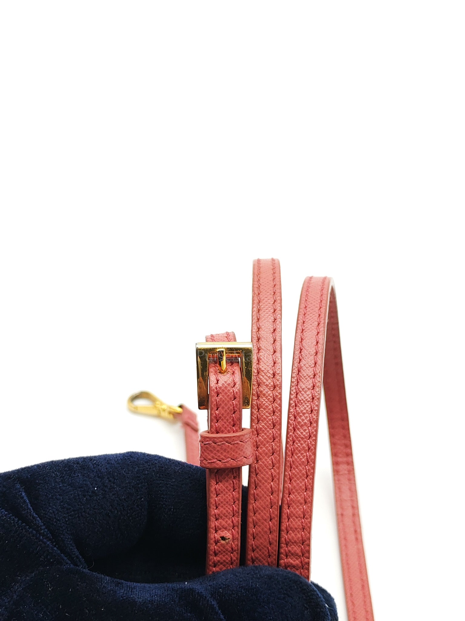 Promenade Mini Bag in Pink Saffiano Lux Leather & Gold Hardware