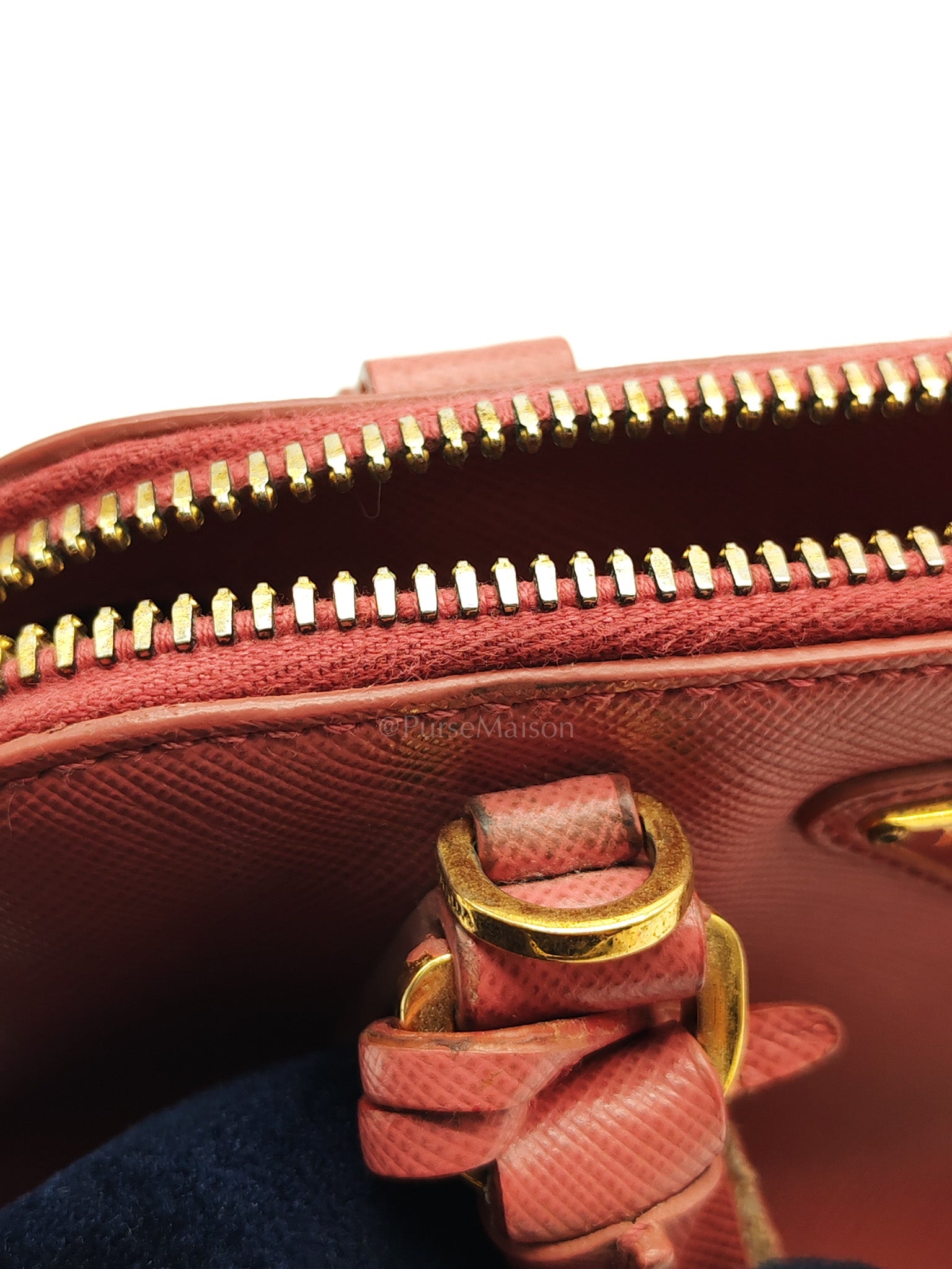 Promenade Mini Bag in Pink Saffiano Lux Leather & Gold Hardware