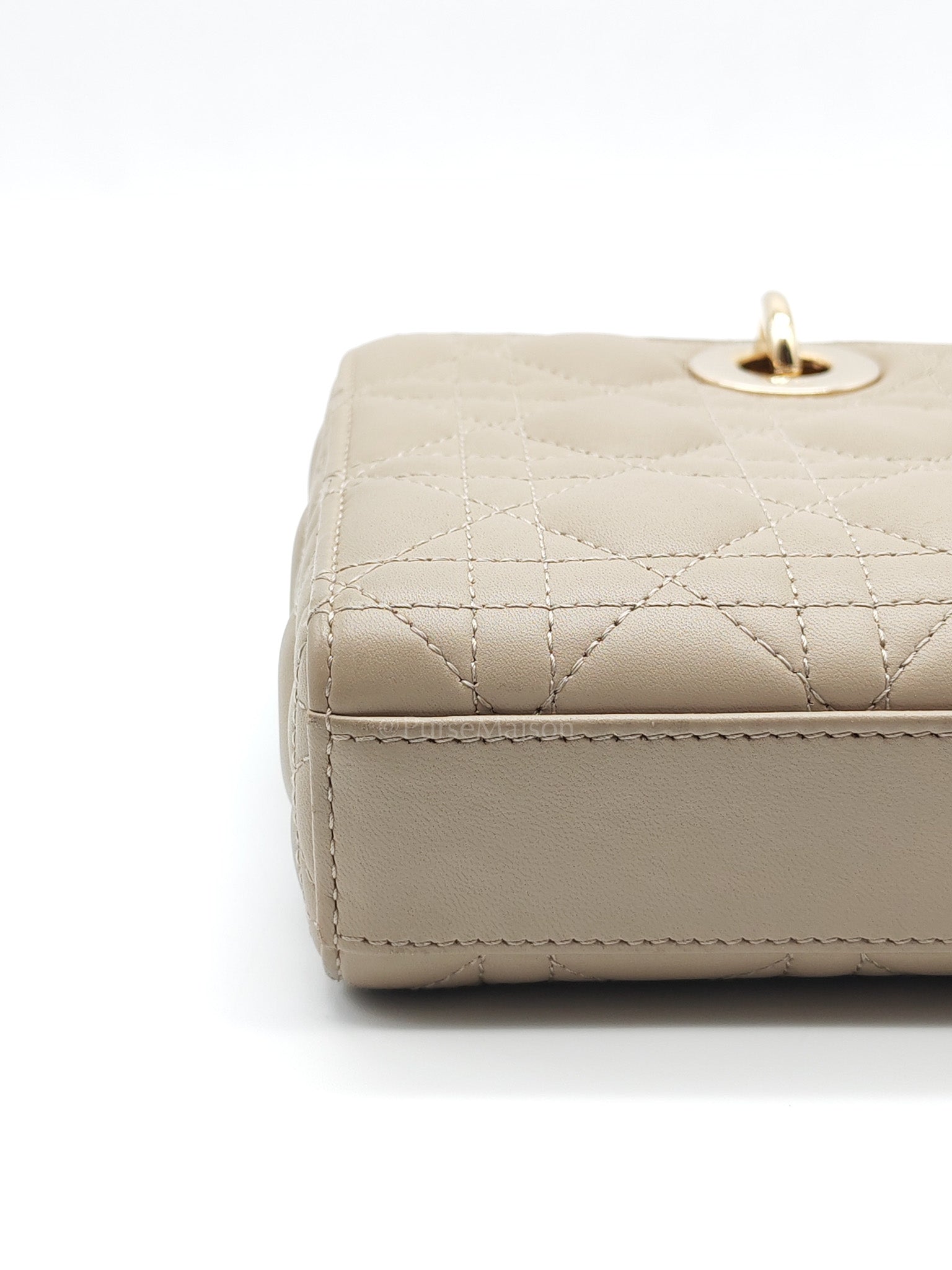 Lady D-Joy Medium in Light Taupe Cannage Lambskin Leather Shoulder Bag