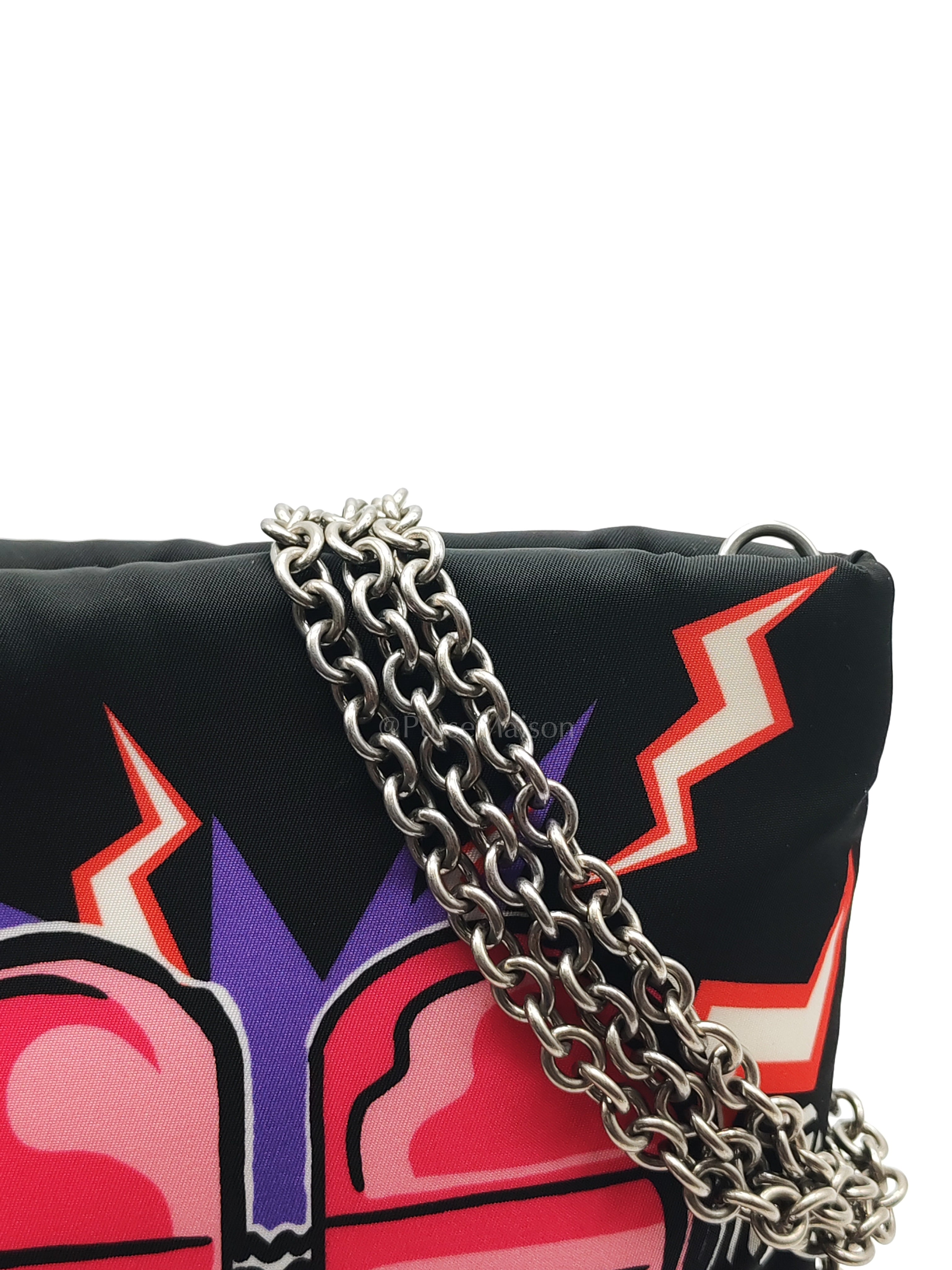 Prada x Universal Studios Frankenstein Heart in Black Tessuto Nylon Pouch