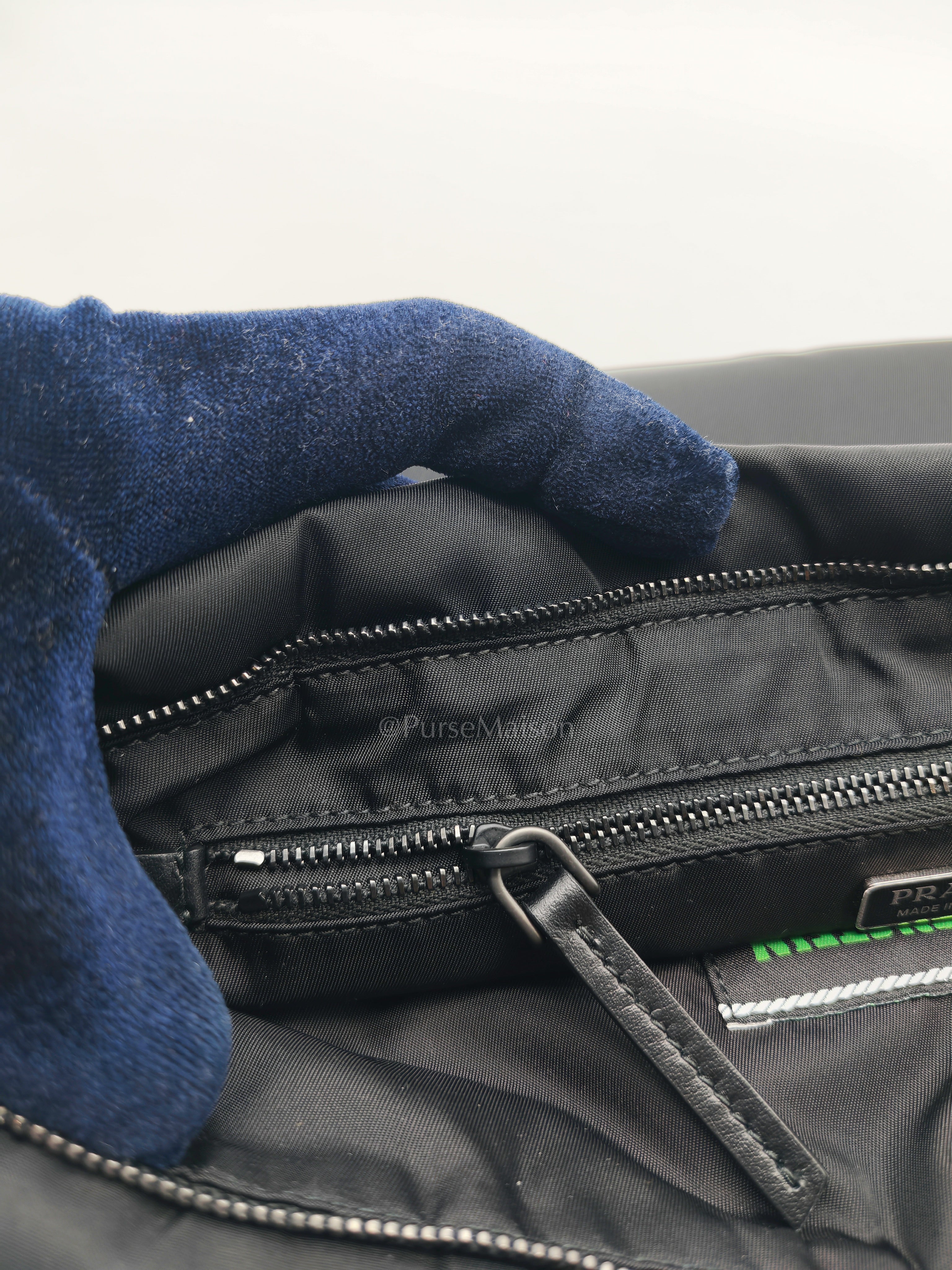 Prada x Universal Studios Frankenstein Heart in Black Tessuto Nylon Pouch