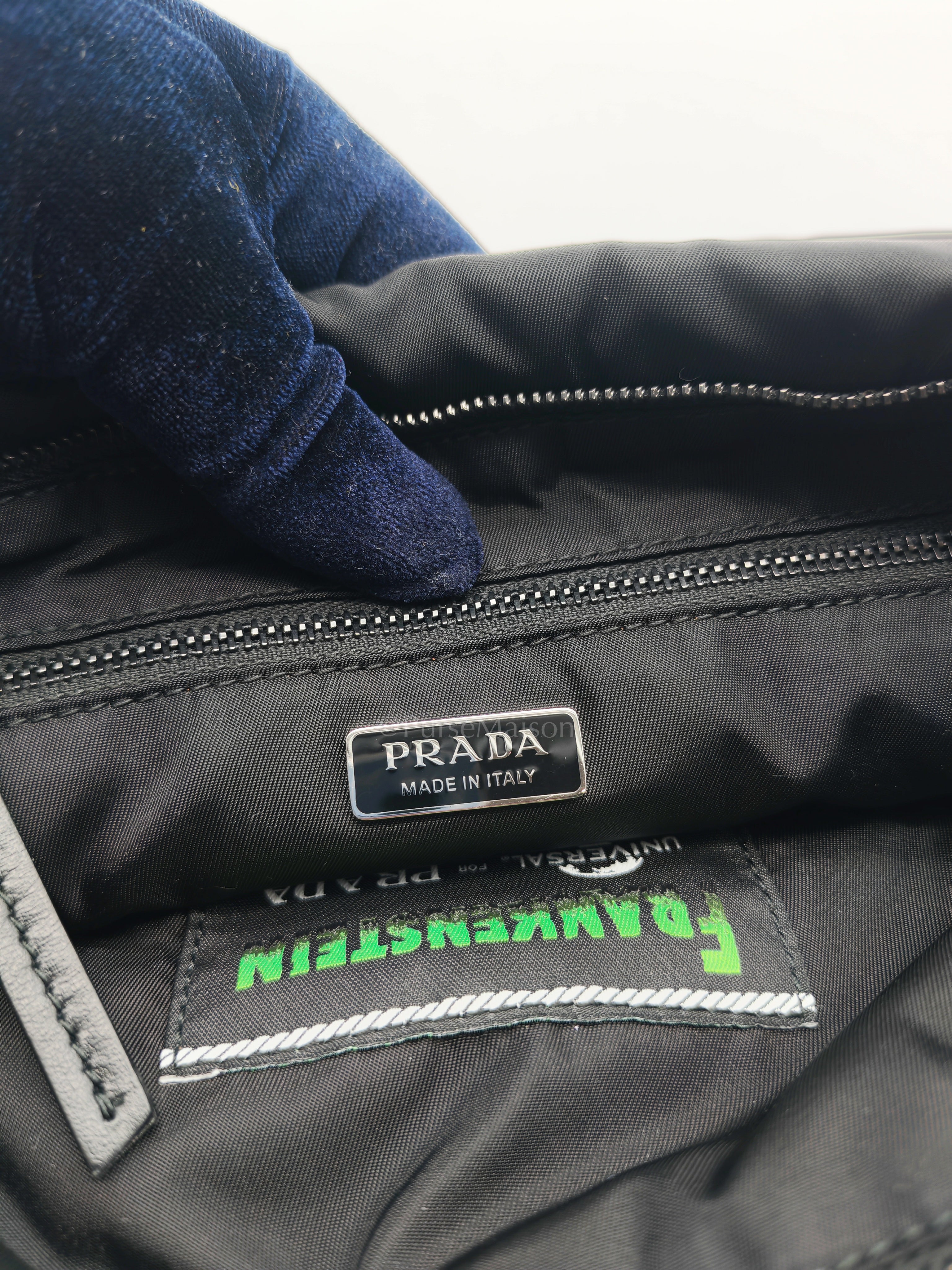 Prada x Universal Studios Frankenstein Heart in Black Tessuto Nylon Pouch