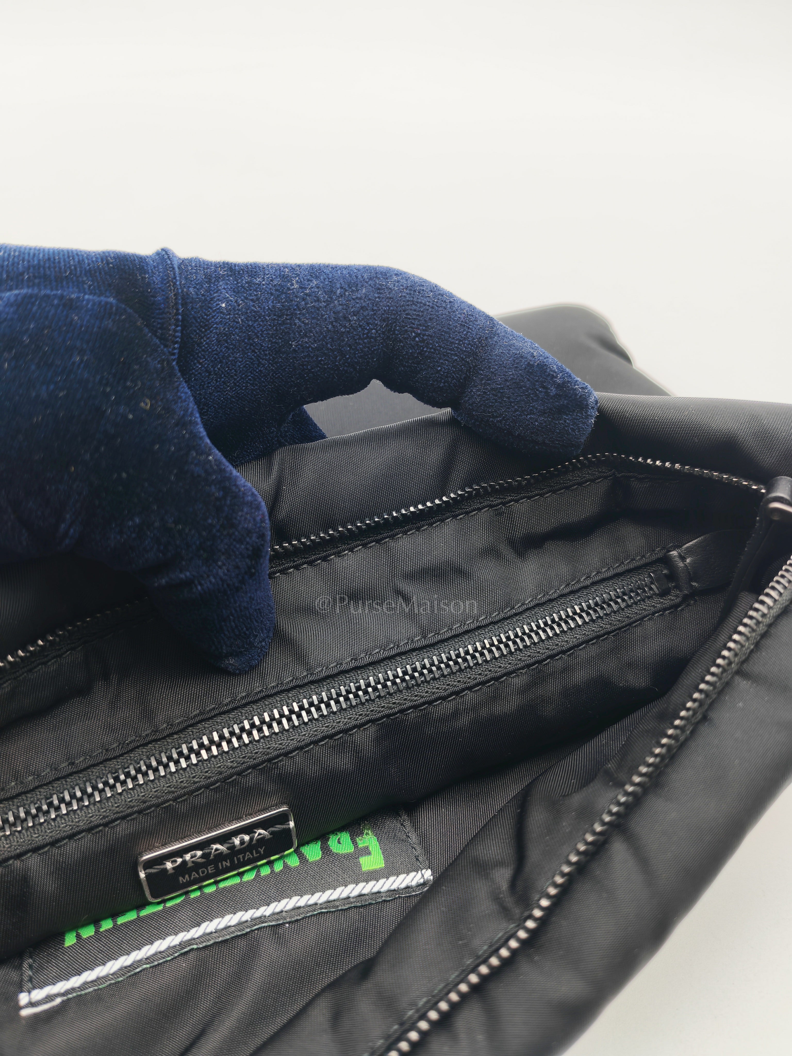 Prada x Universal Studios Frankenstein Heart in Black Tessuto Nylon Pouch