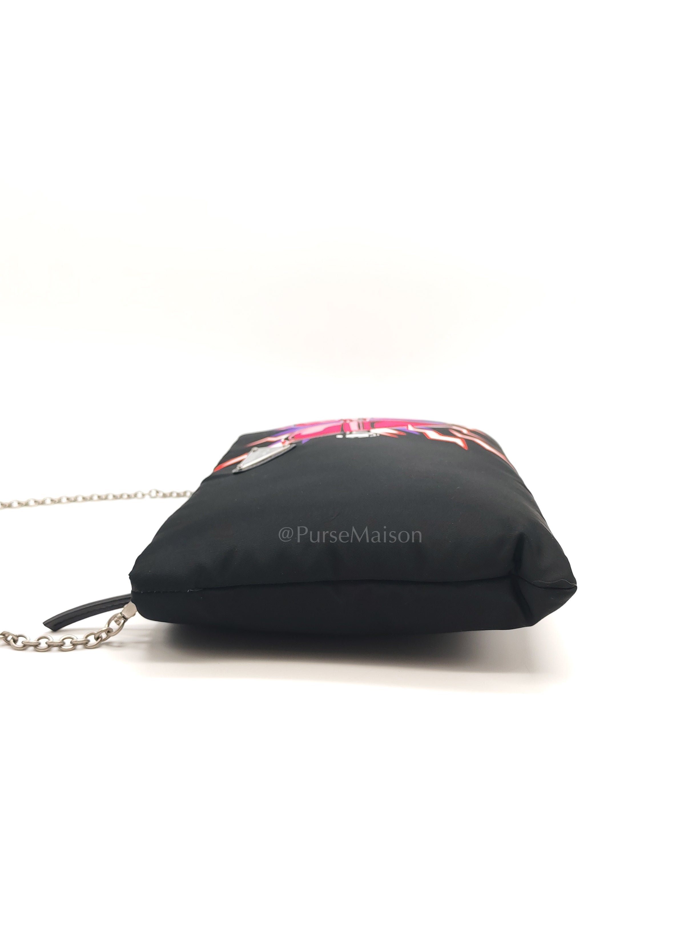 Prada x Universal Studios Frankenstein Heart in Black Tessuto Nylon Pouch
