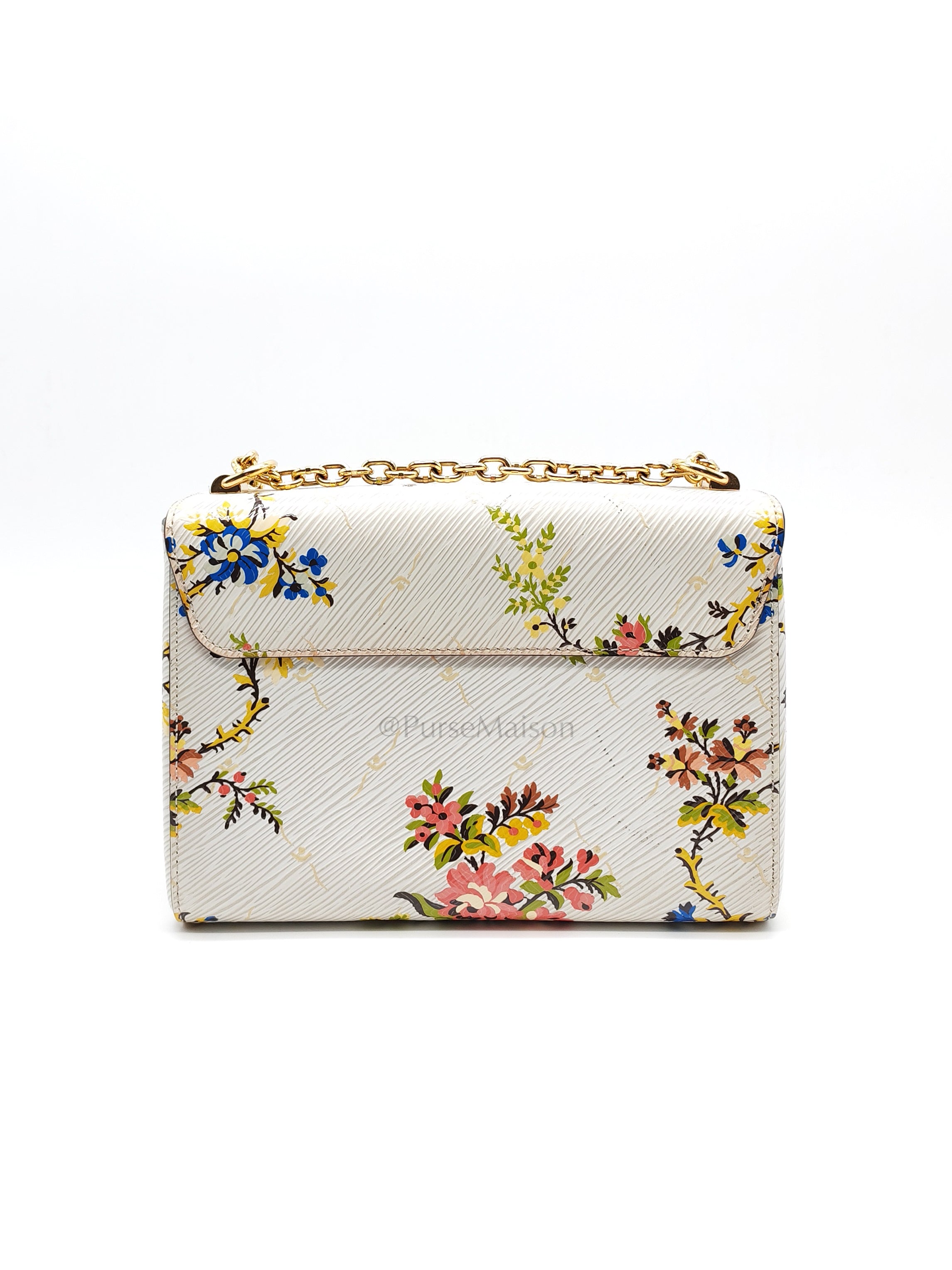 Twist Lock MM in White Romantic Blossom Epi Leather & Gold Hardware (Date Code: SR0138)