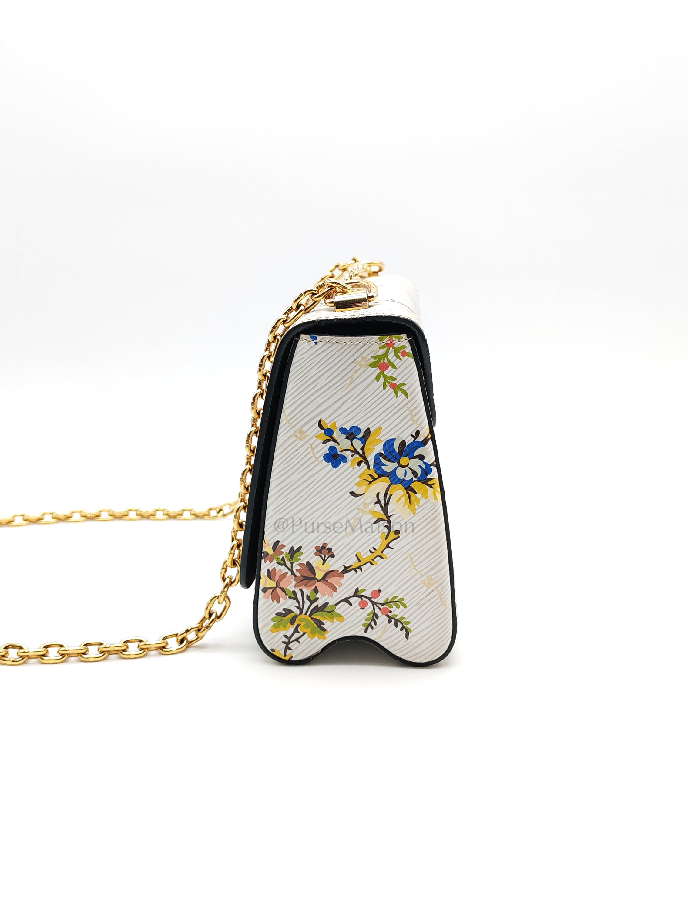 Twist Lock MM in White Romantic Blossom Epi Leather & Gold Hardware (Date Code: SR0138)