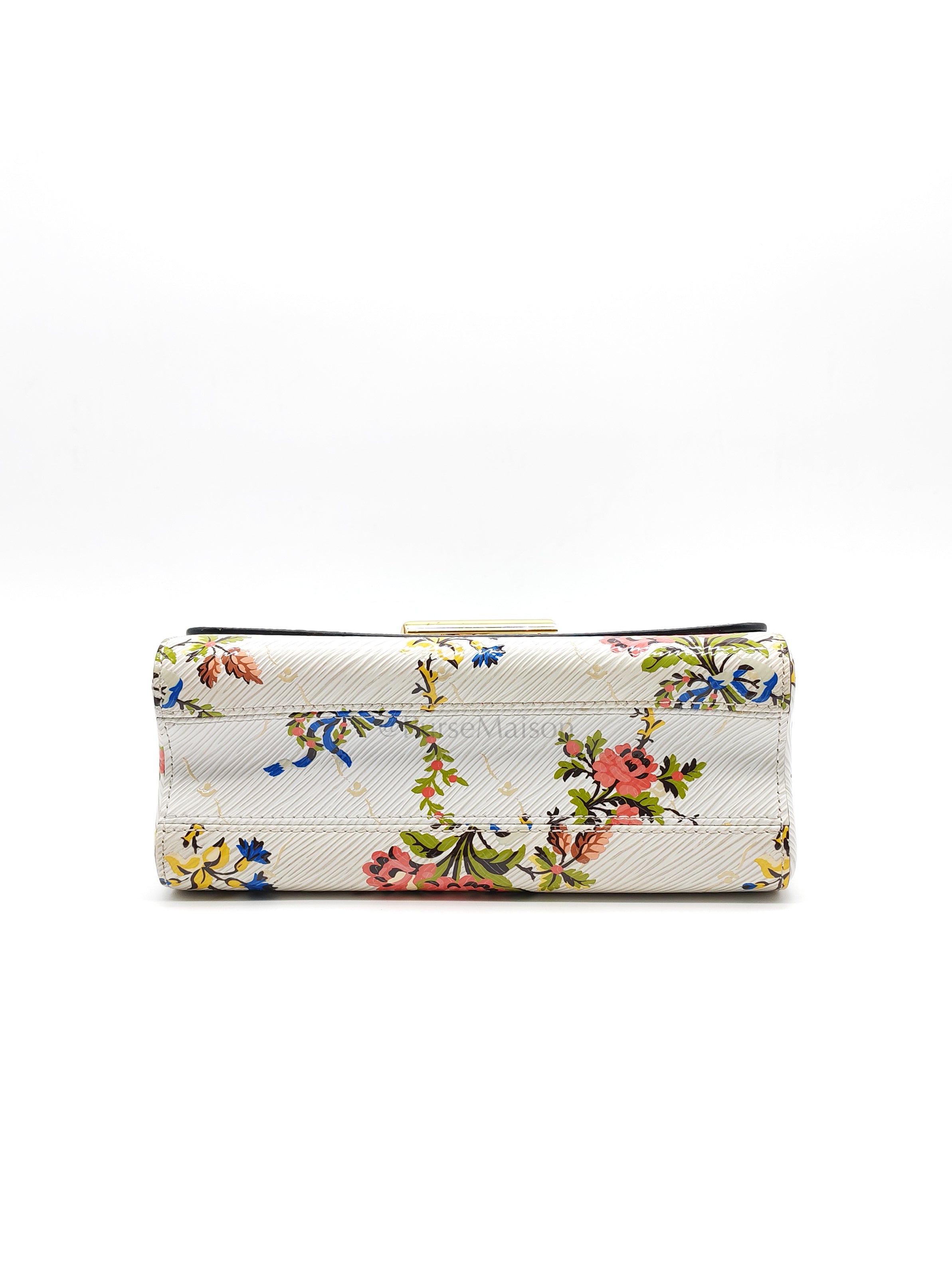Twist Lock MM in White Romantic Blossom Epi Leather & Gold Hardware (Date Code: SR0138)
