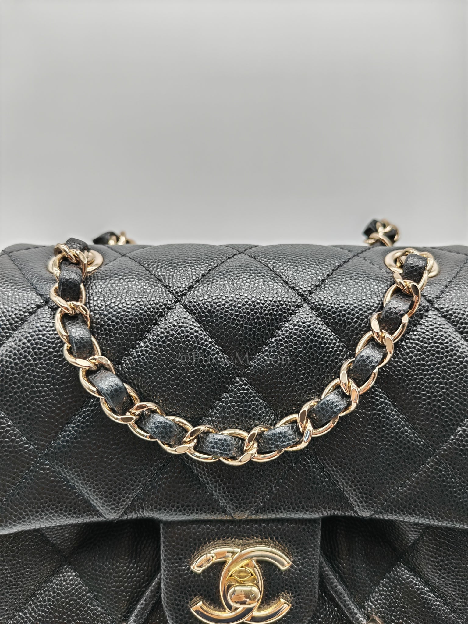 Urban Spirit Backpack in Black Quilted Caviar Leather & Light Gold Hardware Microchip