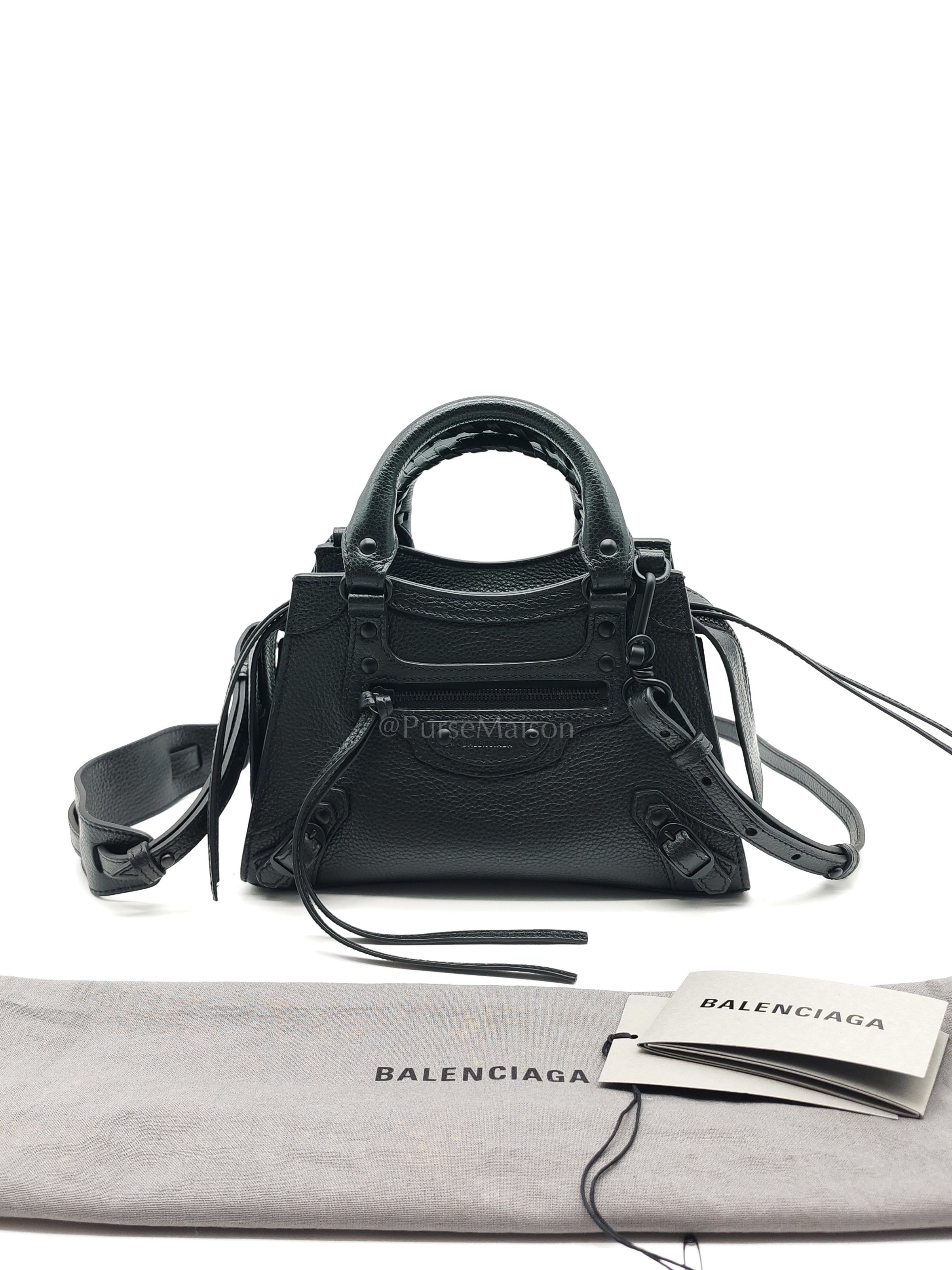 Neo Classic City Bag Mini in Black Grained Calfskin Leather