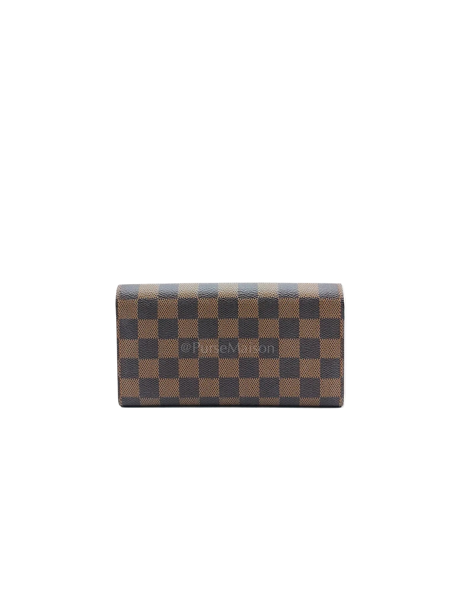 Sarah Long Wallet in Damier Ebene Canvas