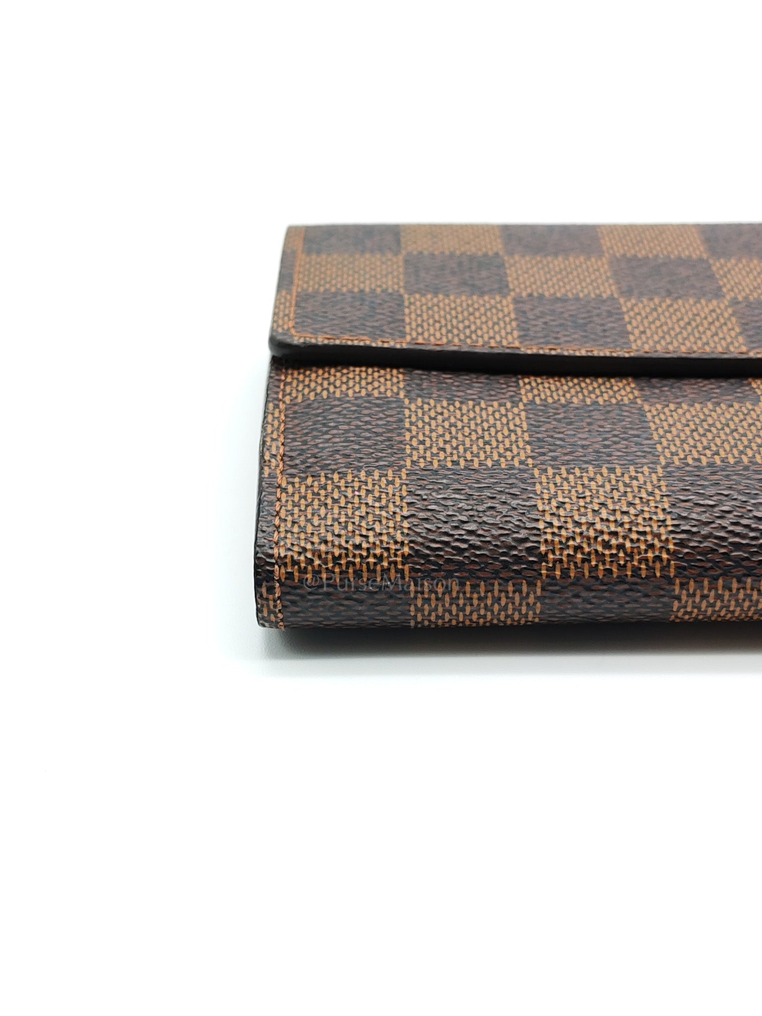 Sarah Long Wallet in Damier Ebene Canvas
