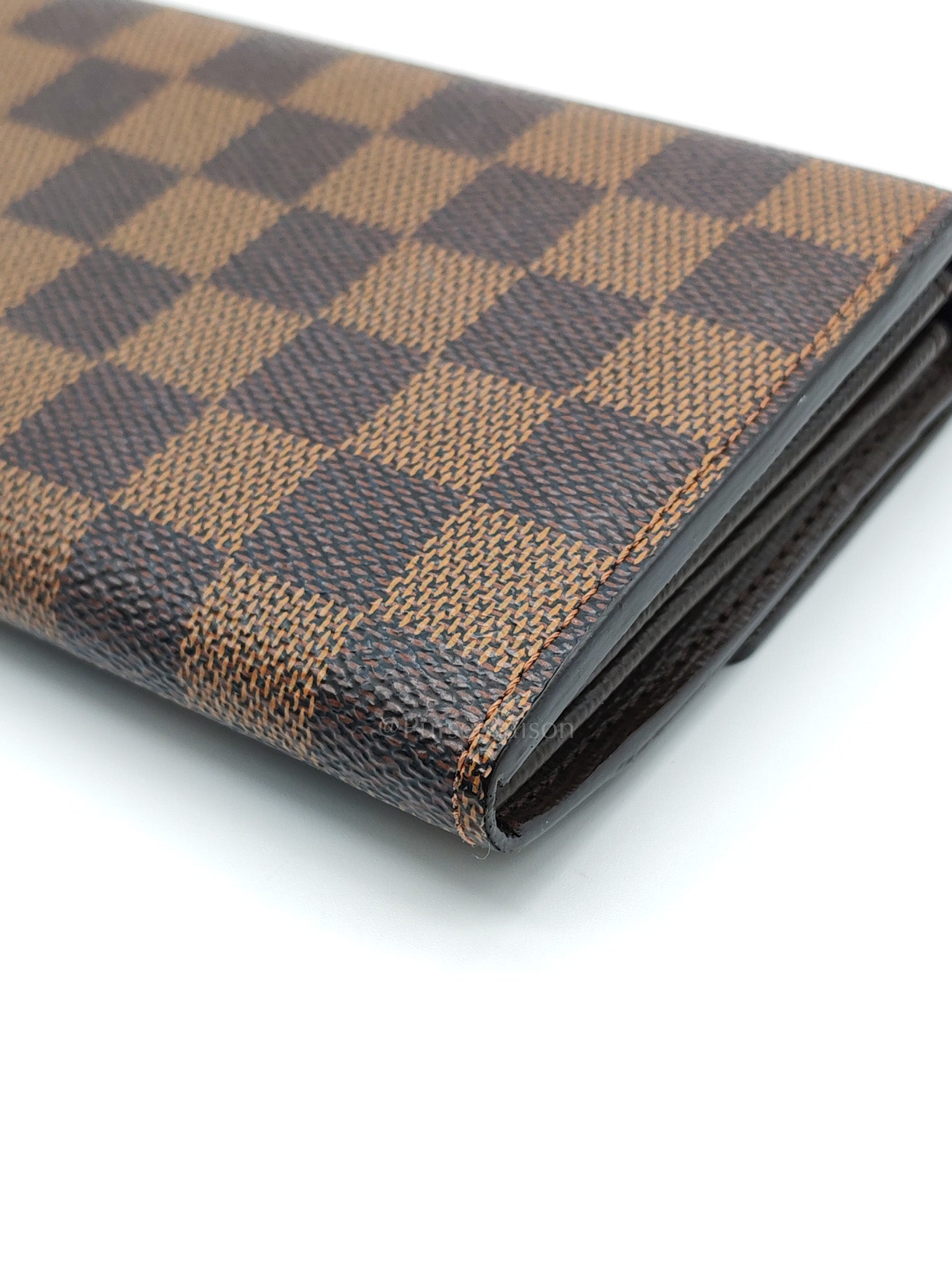 Sarah Long Wallet in Damier Ebene Canvas