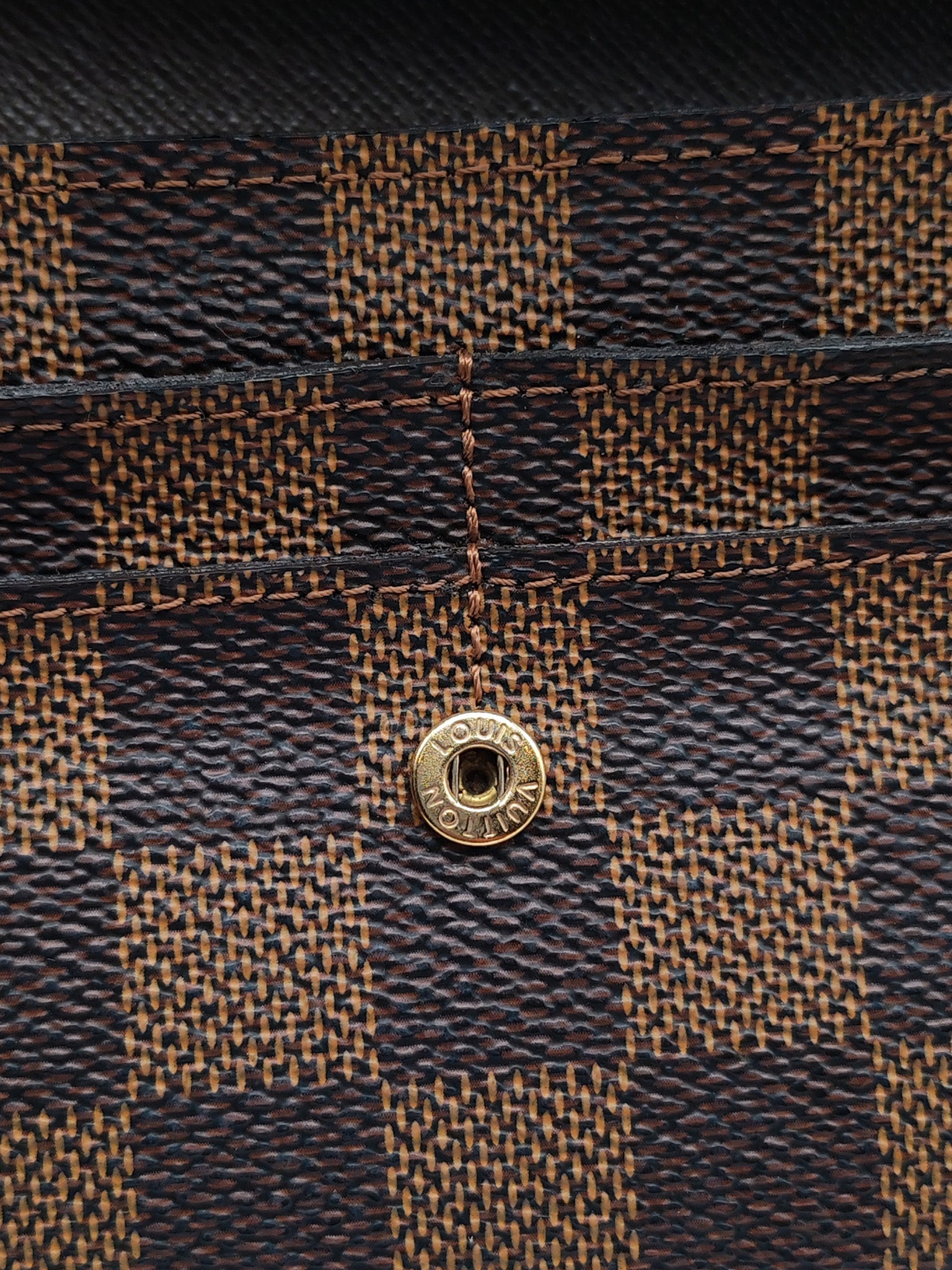Sarah Long Wallet in Damier Ebene Canvas