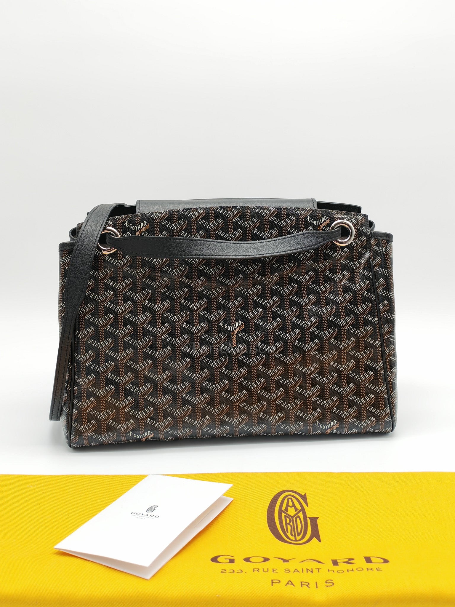 Rouette Souple PM in Black Goyardine Canvas & Silver Hardware