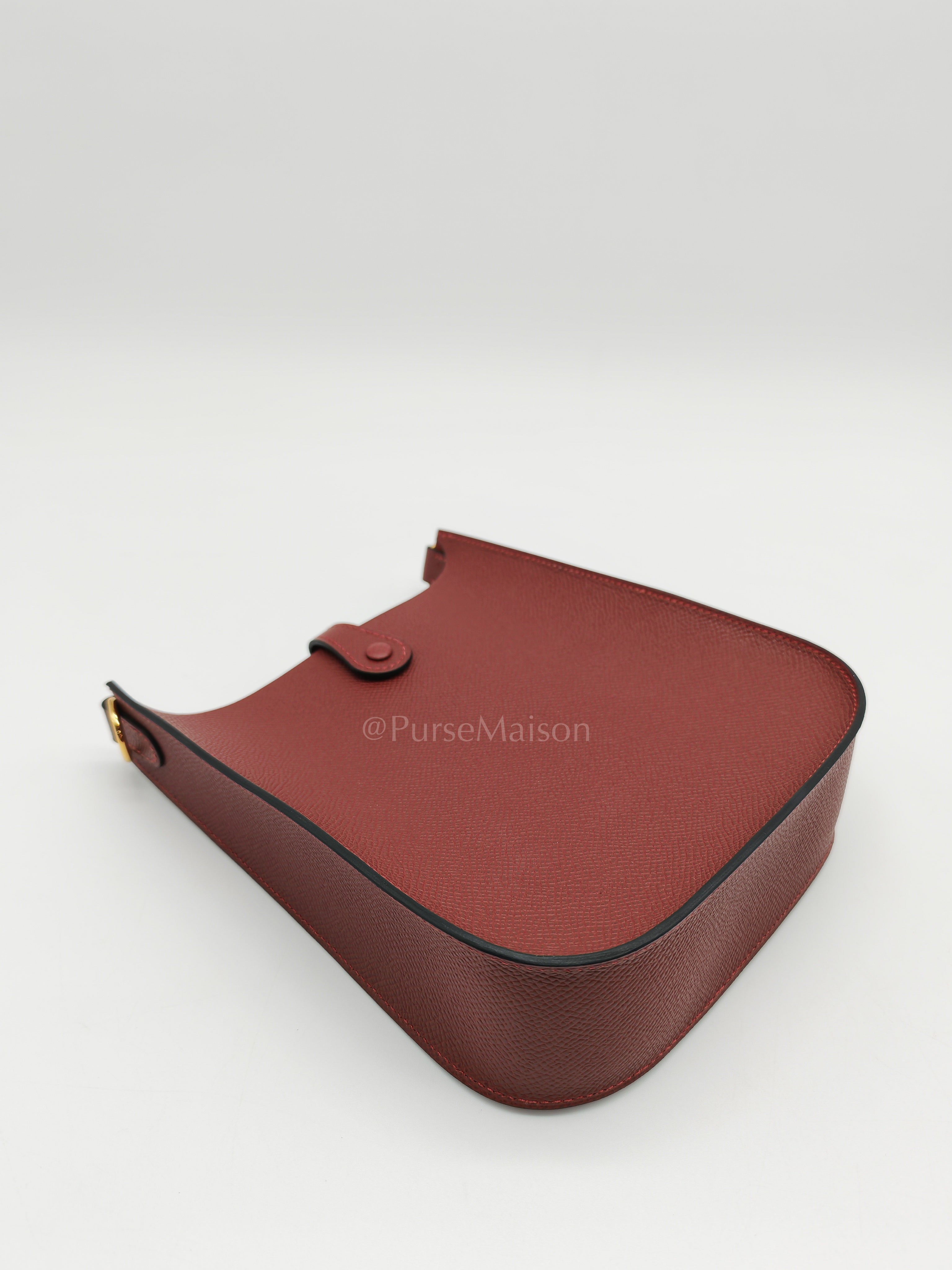 Evelyne 16 TPM Sellier in Rouge H Epsom Leather and Gold Hardware Stamp K(2025)