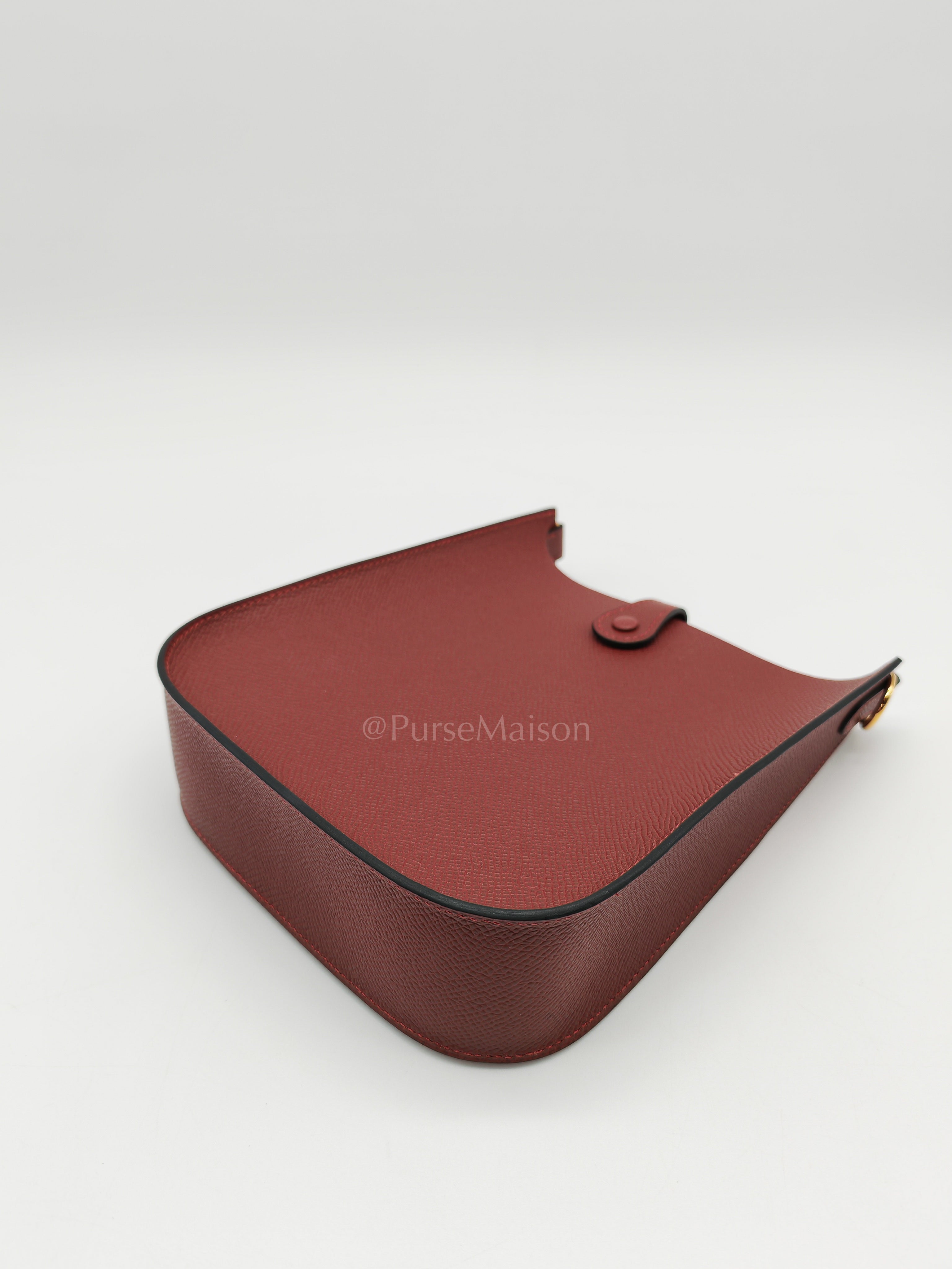 Evelyne 16 TPM Sellier in Rouge H Epsom Leather and Gold Hardware Stamp K(2025)