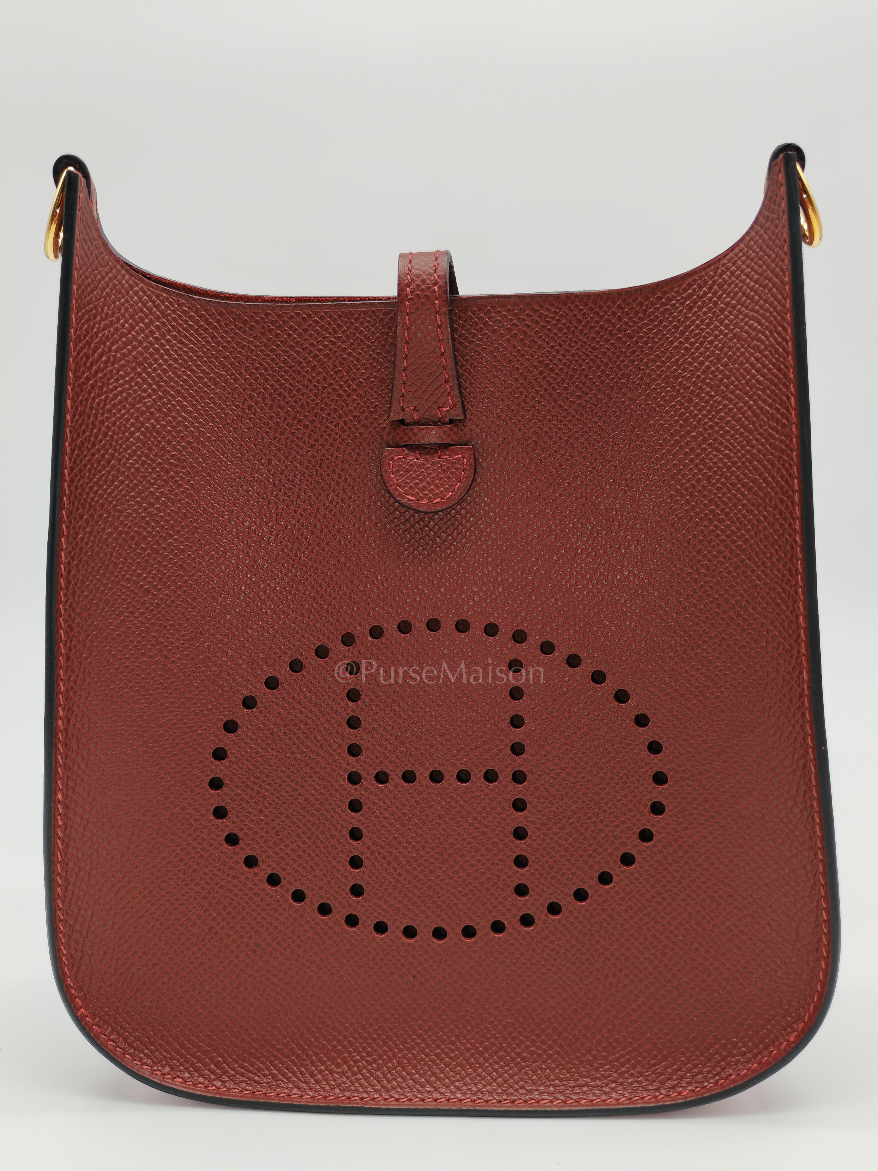 Evelyne 16 TPM Sellier in Rouge H Epsom Leather and Gold Hardware Stamp K(2025)