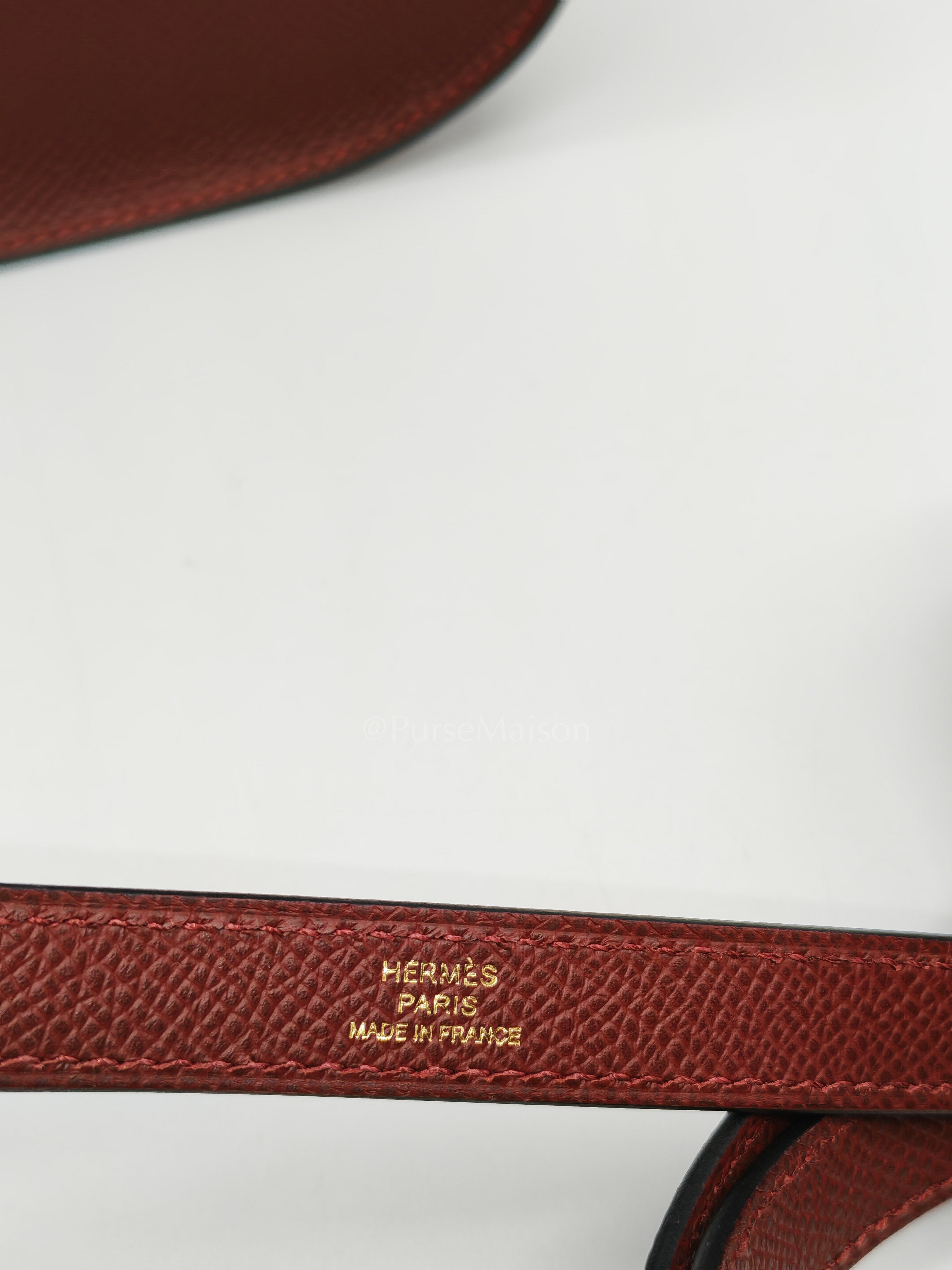Evelyne 16 TPM Sellier in Rouge H Epsom Leather and Gold Hardware Stamp K(2025)