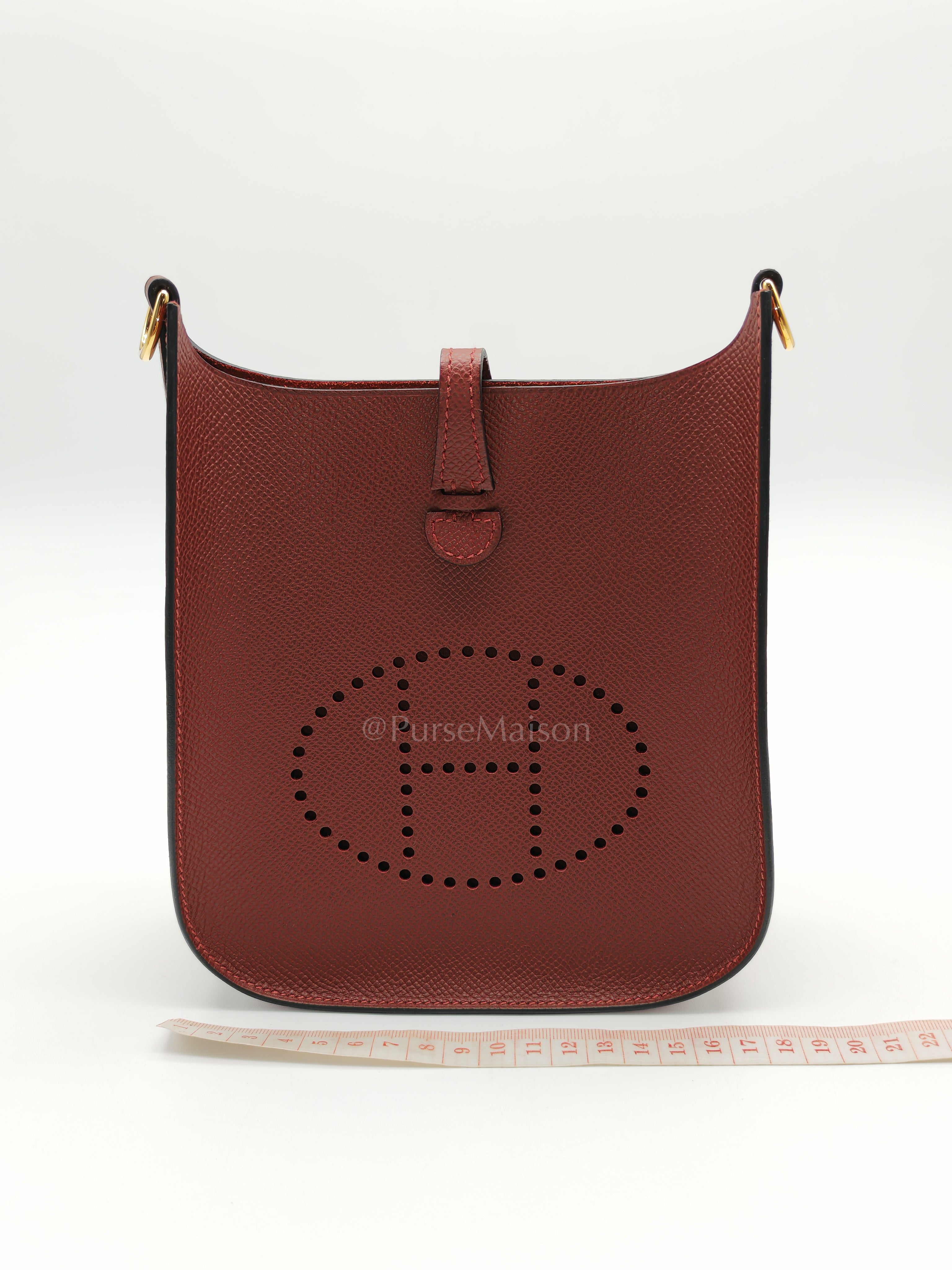 Evelyne 16 TPM Sellier in Rouge H Epsom Leather and Gold Hardware Stamp K(2025)