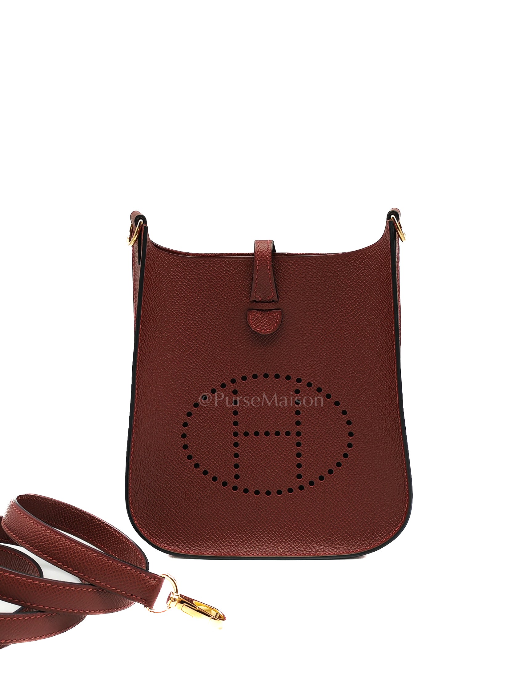 Evelyne 16 TPM Sellier in Rouge H Epsom Leather and Gold Hardware Stamp K(2025)