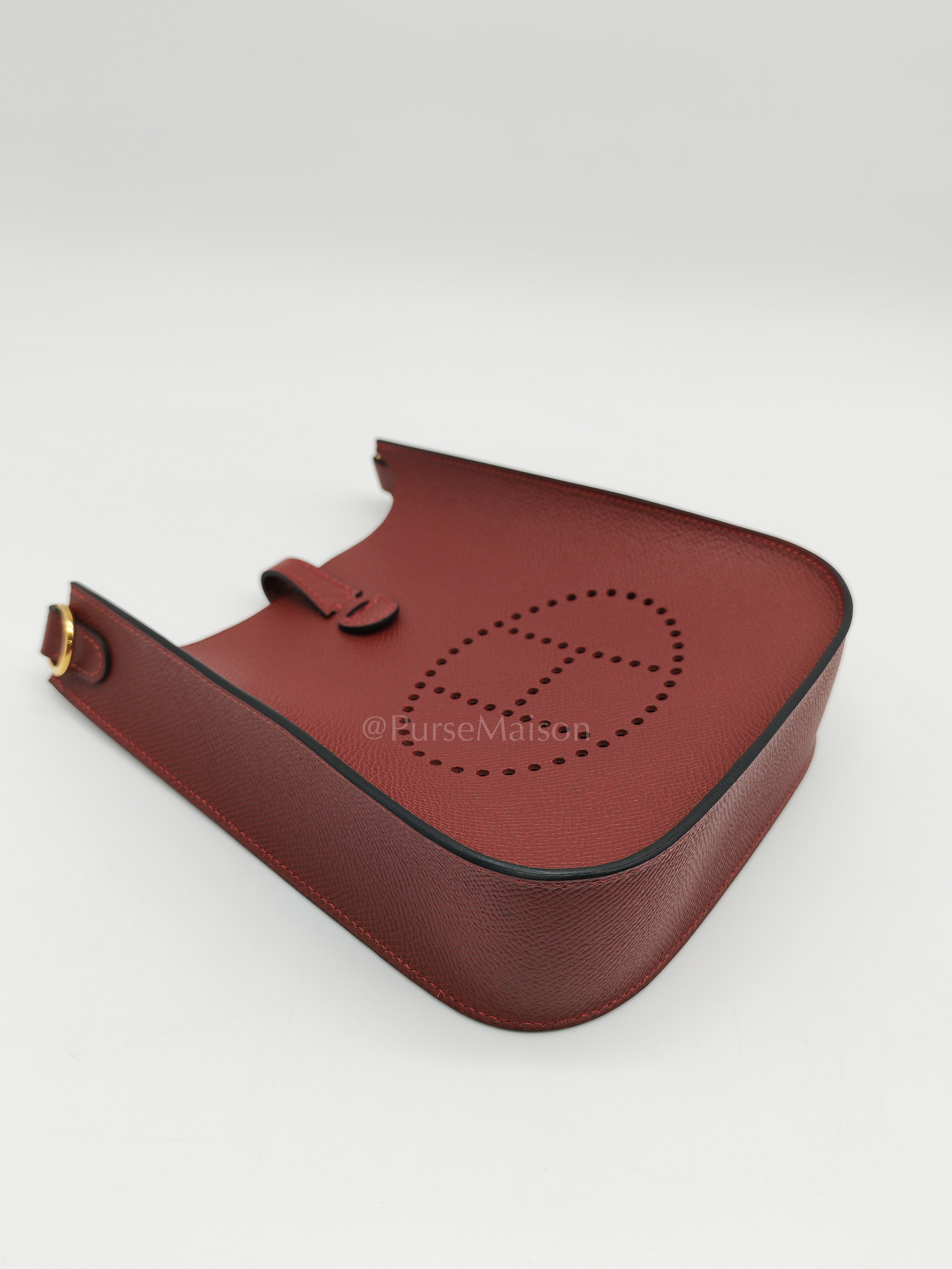 Evelyne 16 TPM Sellier in Rouge H Epsom Leather and Gold Hardware Stamp K(2025)