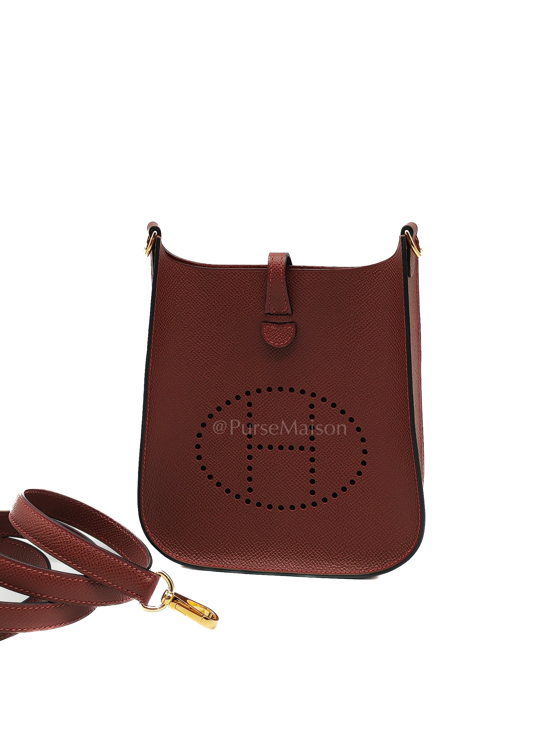 Evelyne 16 TPM Sellier in Rouge H Epsom Leather and Gold Hardware Stamp K(2025)