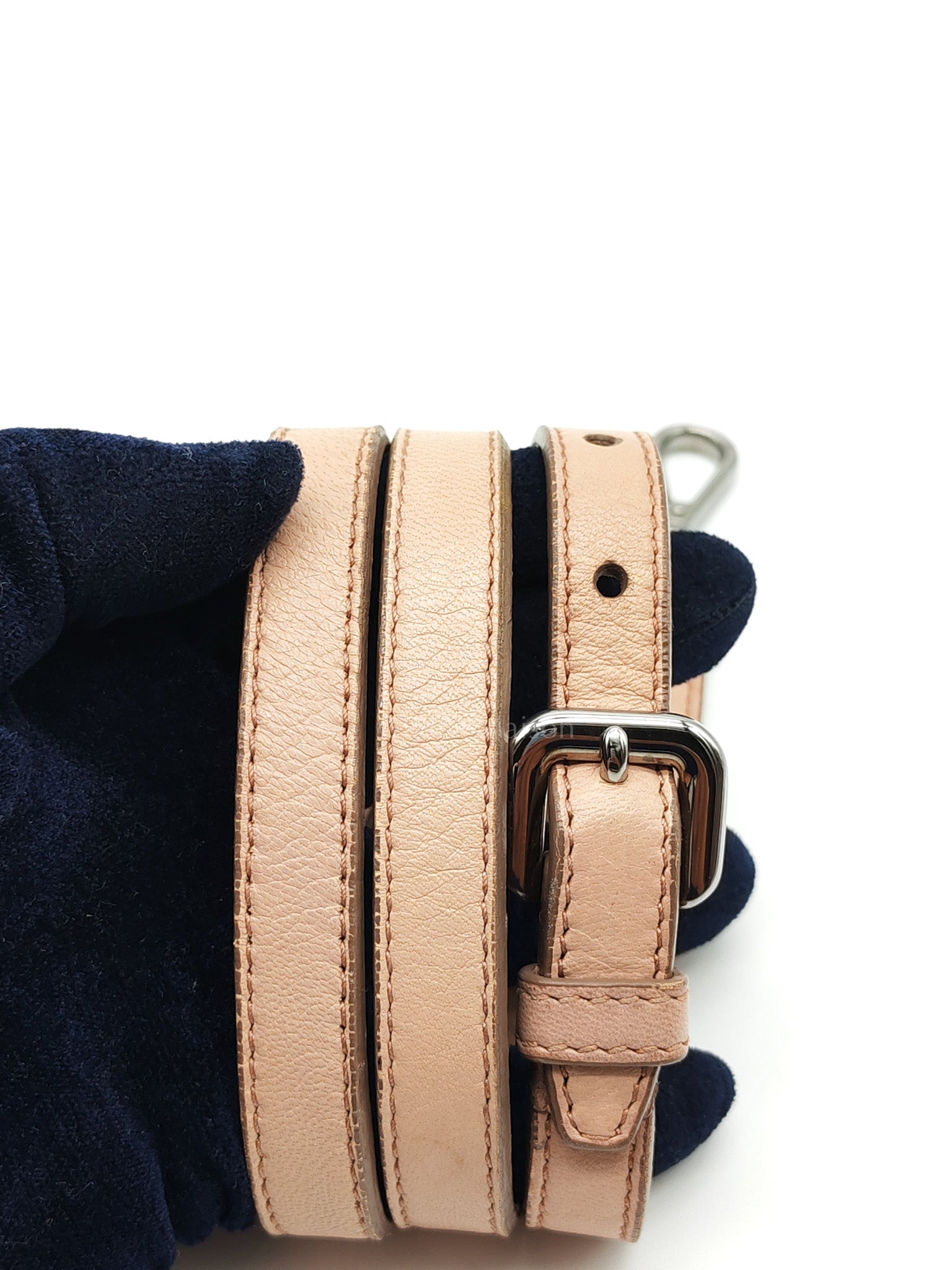 Nappa Graufre Satchel Bag in Cameo Leather & Silver Hardware