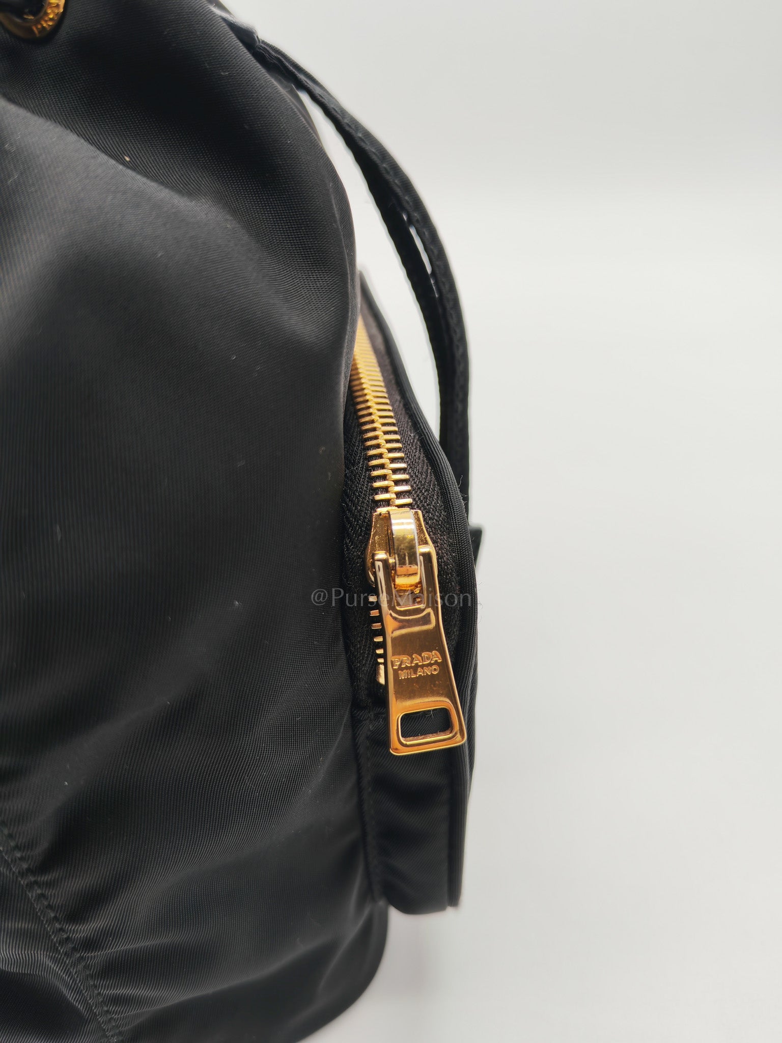 Duet Re-Nylon Black Drawstring Bucket Bag