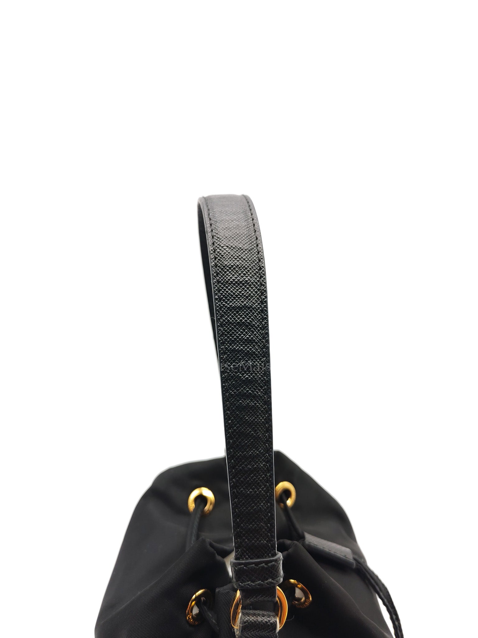 Duet Re-Nylon Black Drawstring Bucket Bag