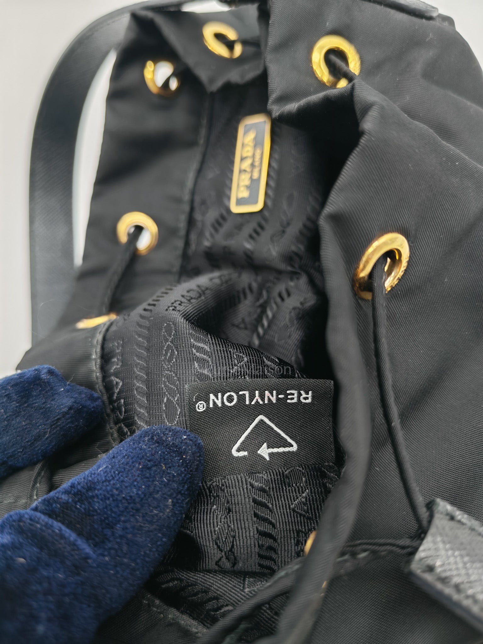 Duet Re-Nylon Black Drawstring Bucket Bag