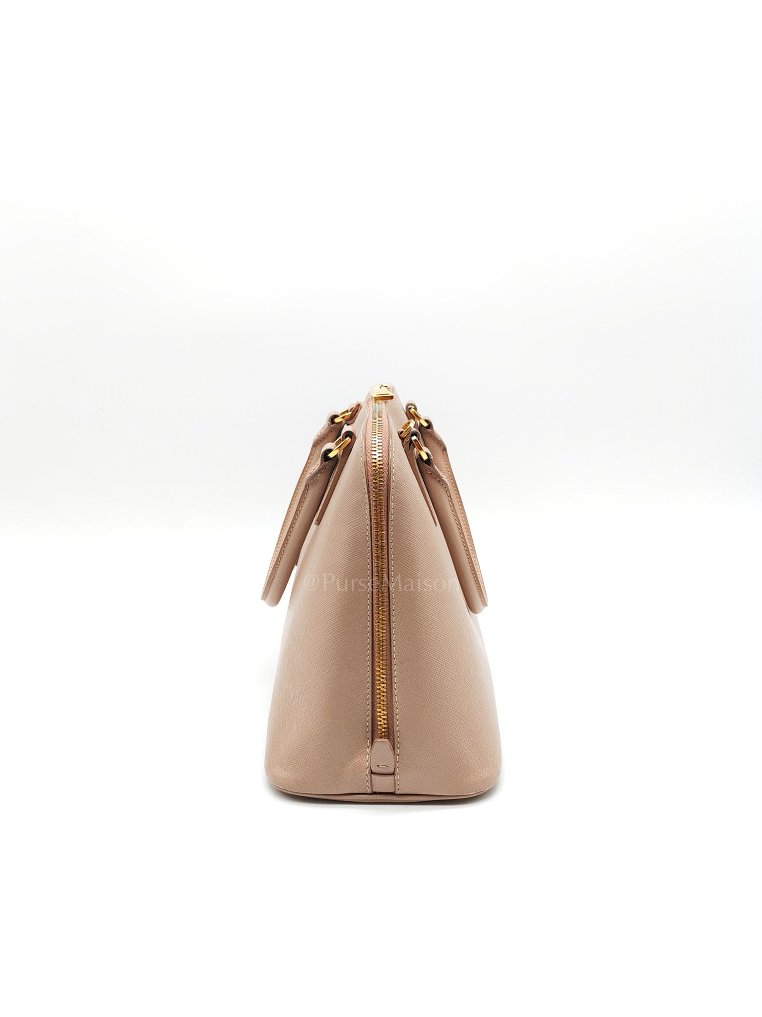 Promenade Bag Medium in Beige Saffiano Lux Leather