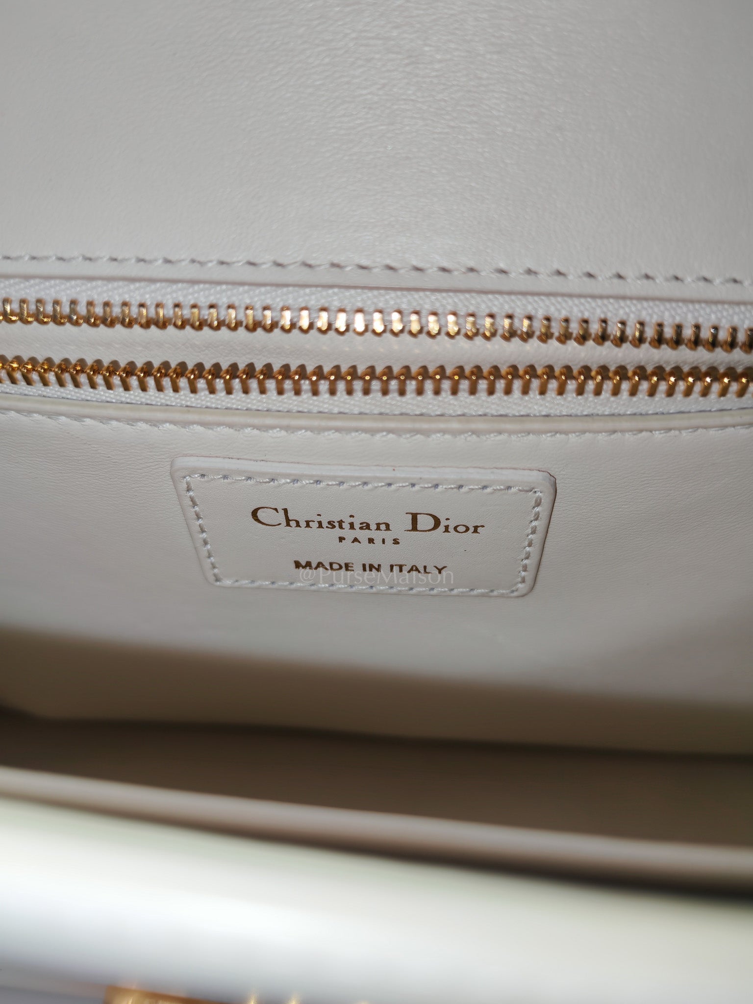 Montaigne in Medium White Calfskin Leather Crossbody Bag