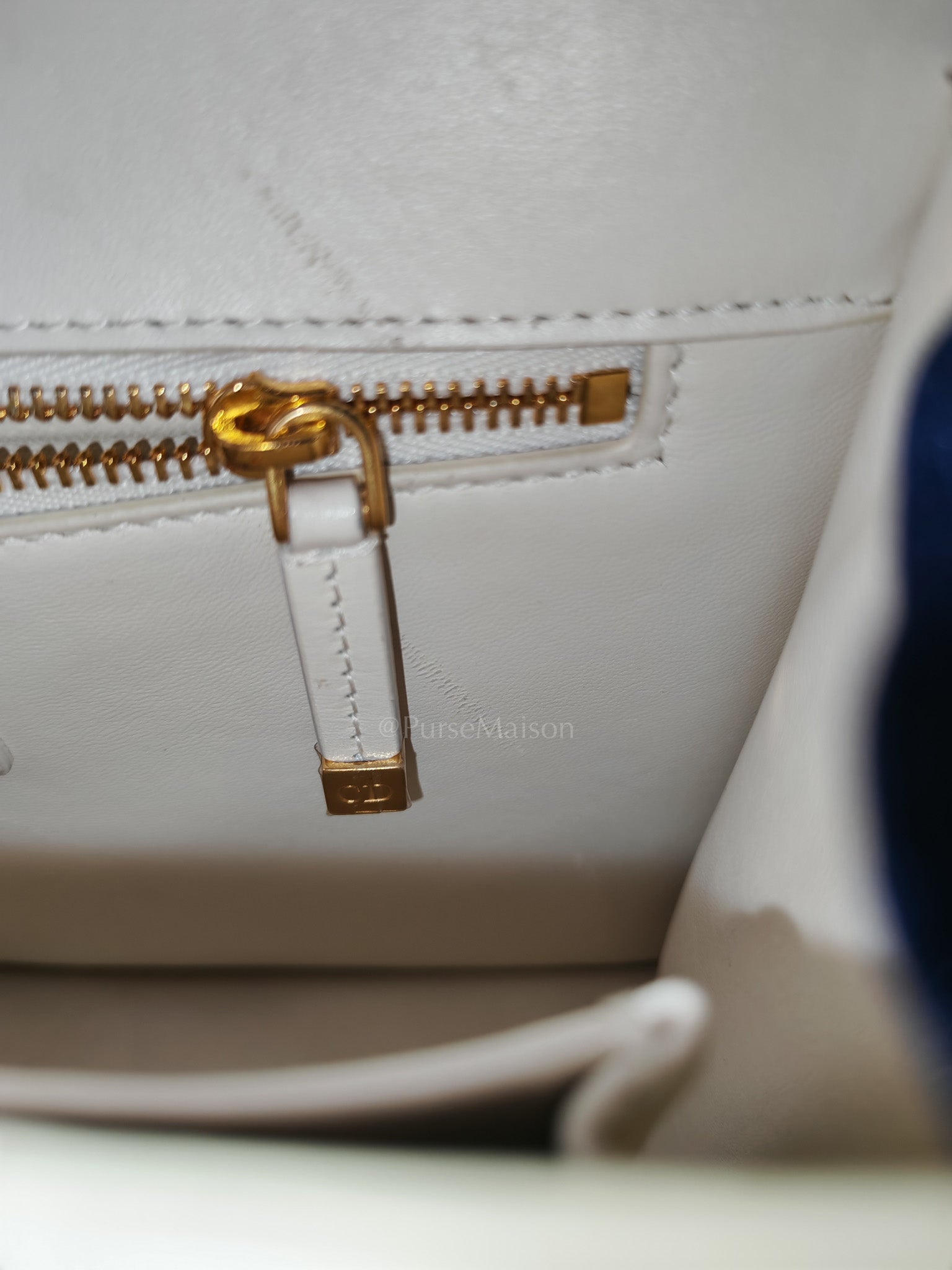 Montaigne in Medium White Calfskin Leather Crossbody Bag