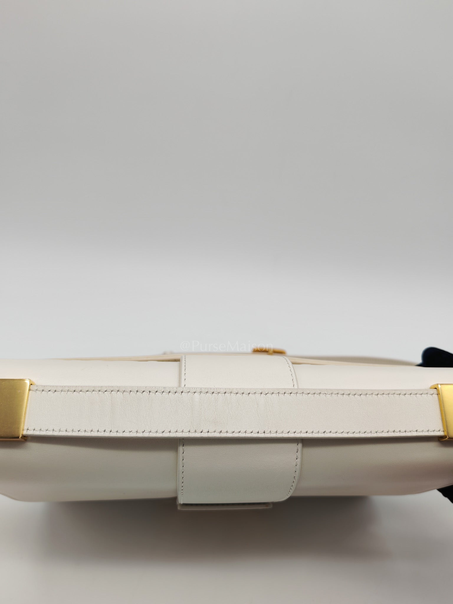 Montaigne in Medium White Calfskin Leather Crossbody Bag