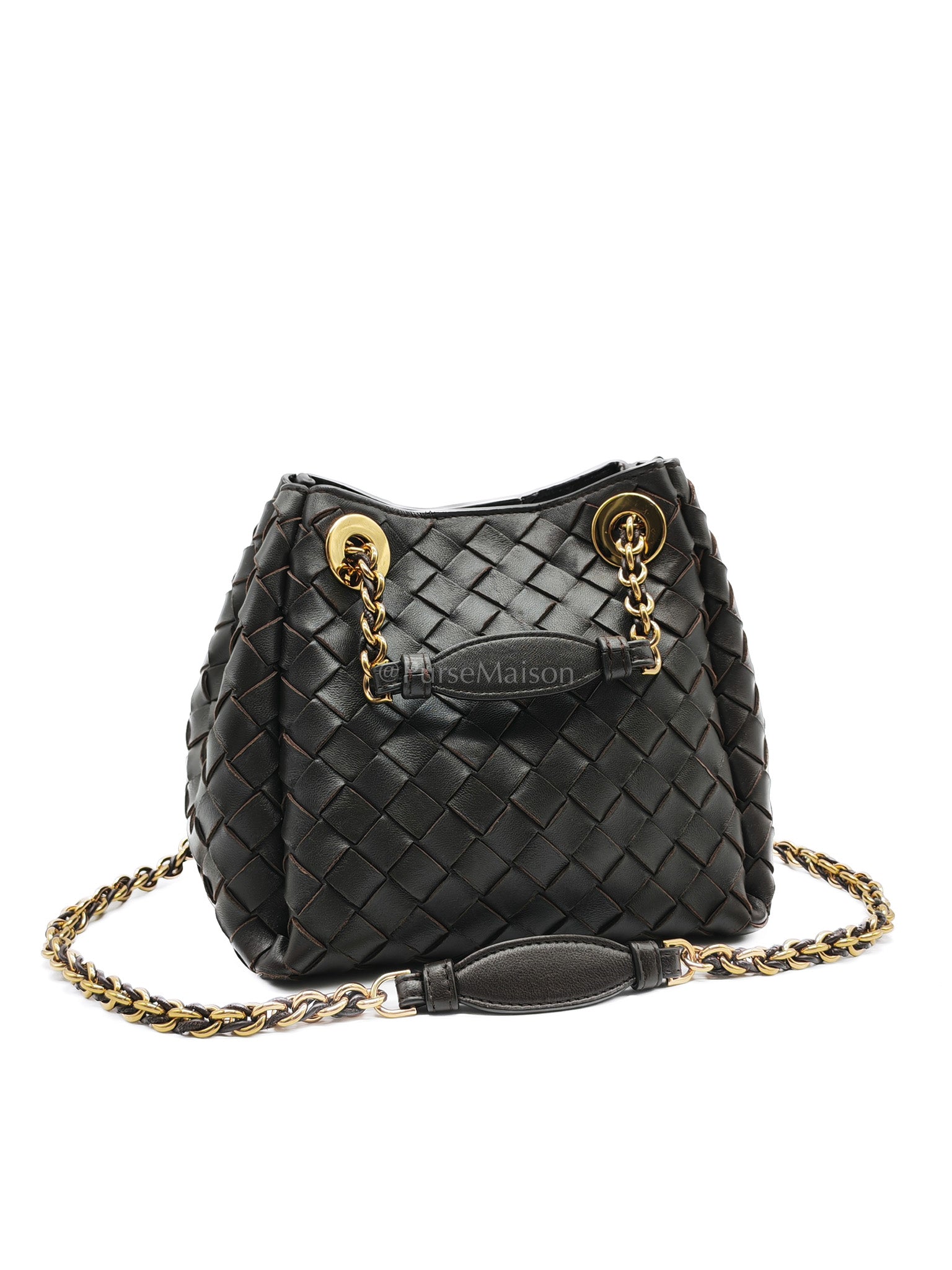 Parachute Small in Fondant Intrecciato Leather Chain Bag