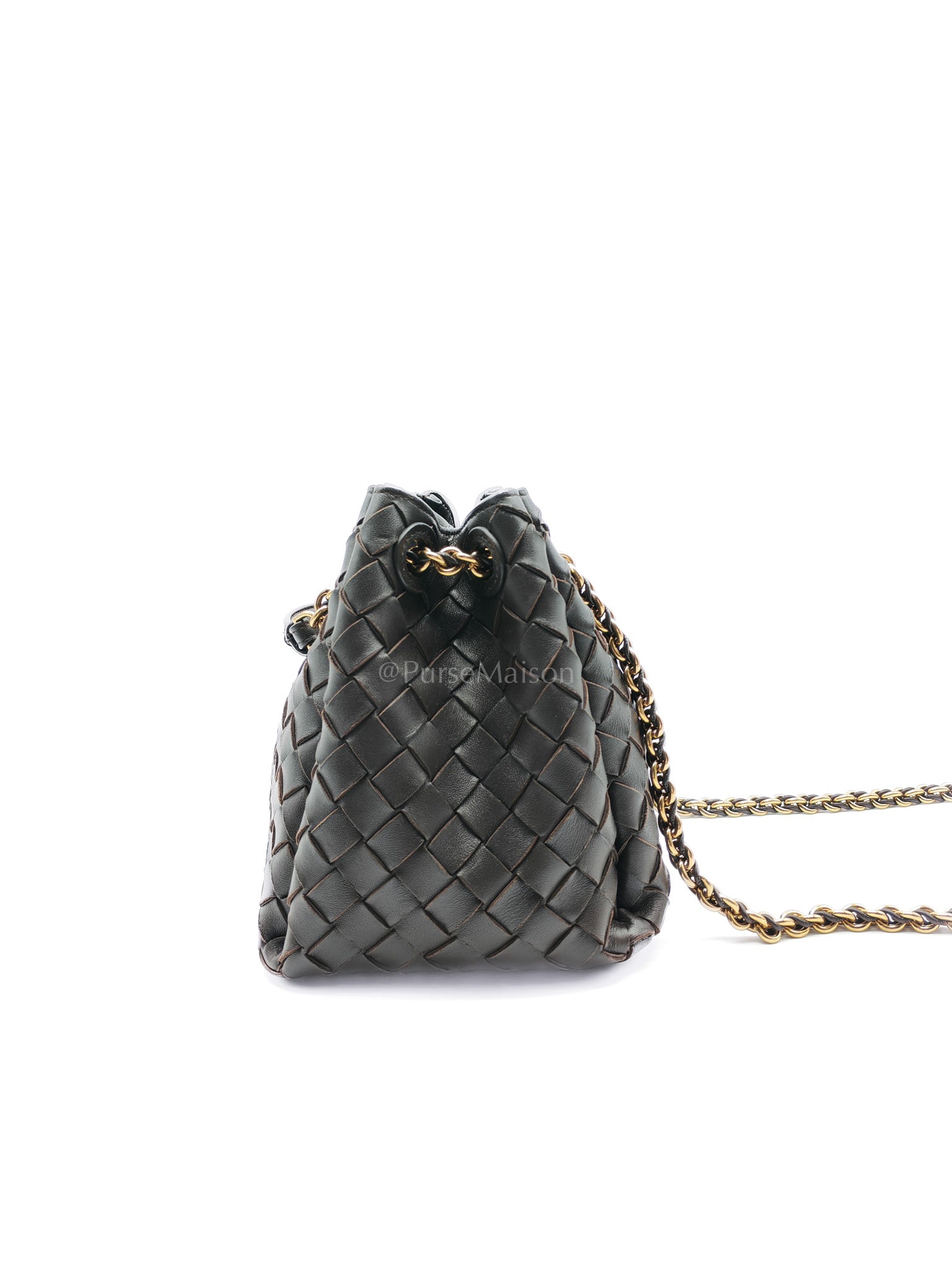 Parachute Small in Fondant Intrecciato Leather Chain Bag