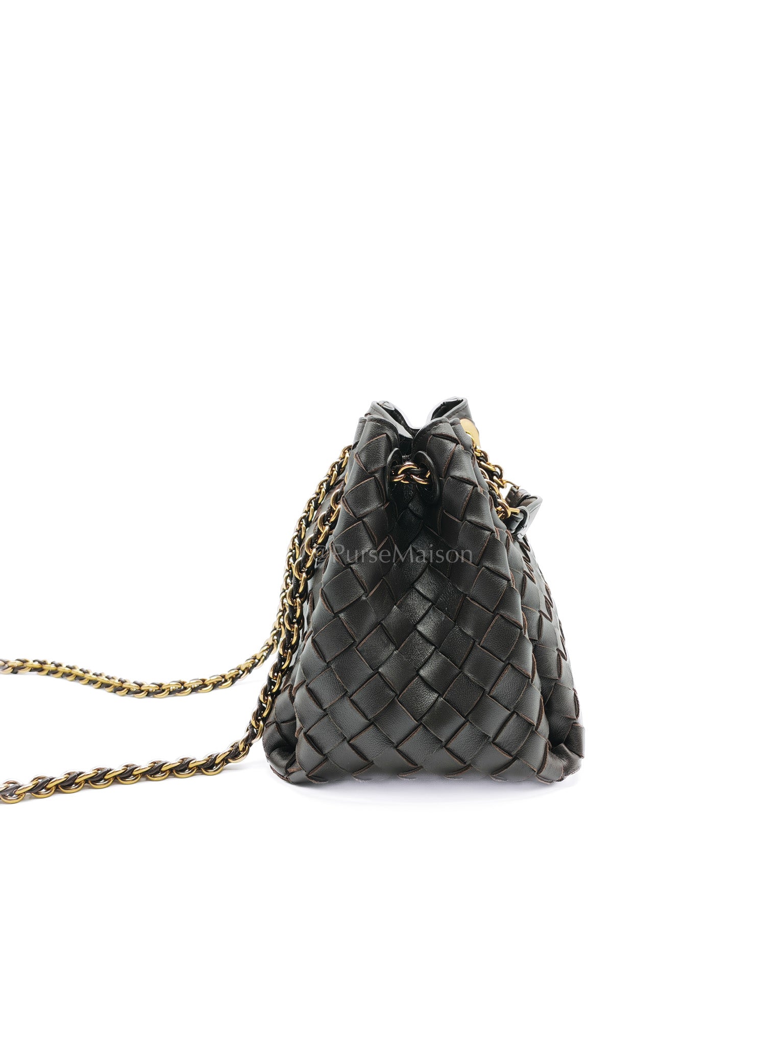 Parachute Small in Fondant Intrecciato Leather Chain Bag