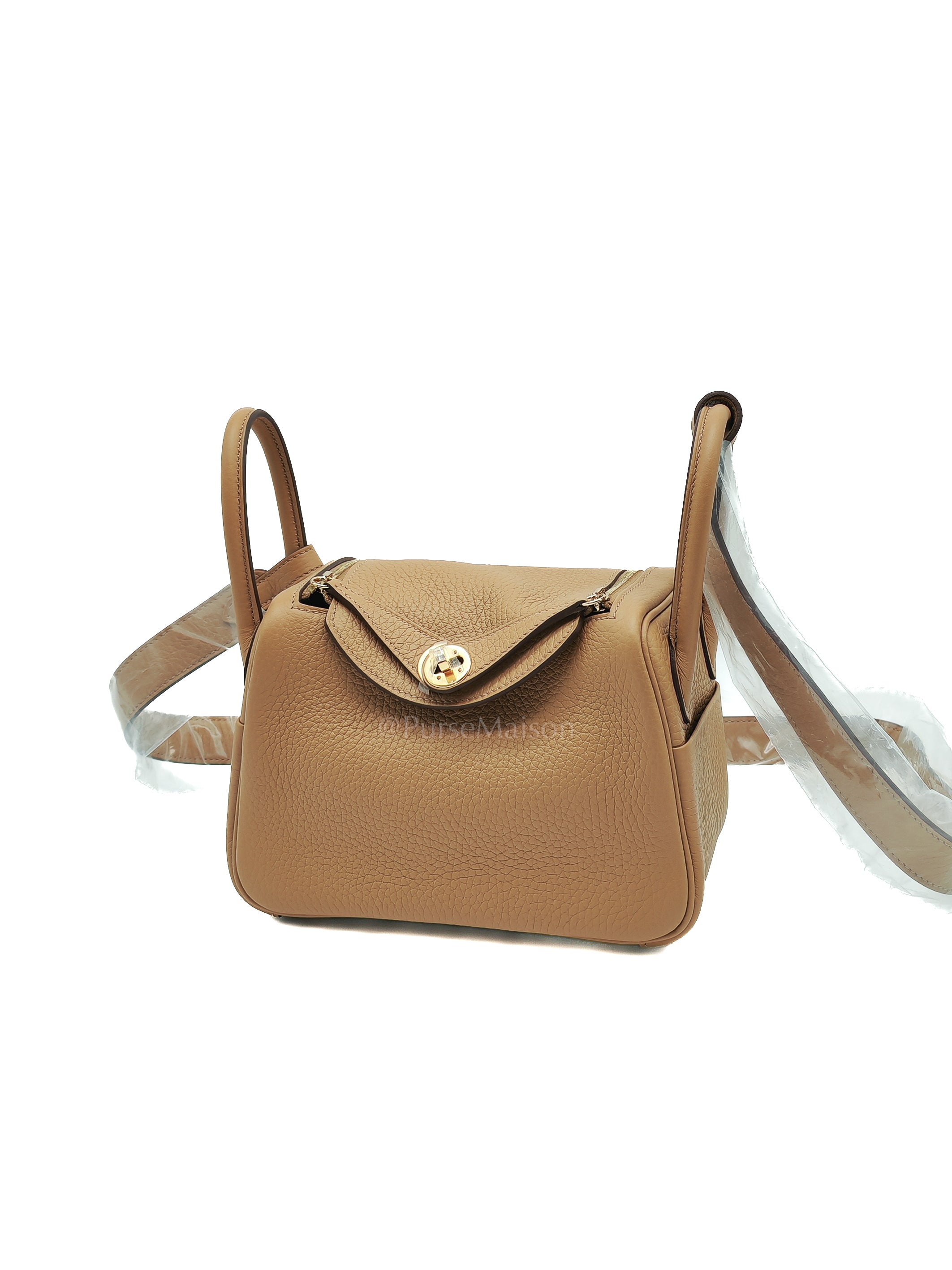 Mini Lindy Biscuit In Clemence Leather and Gold Hardware Stamp K (2025)