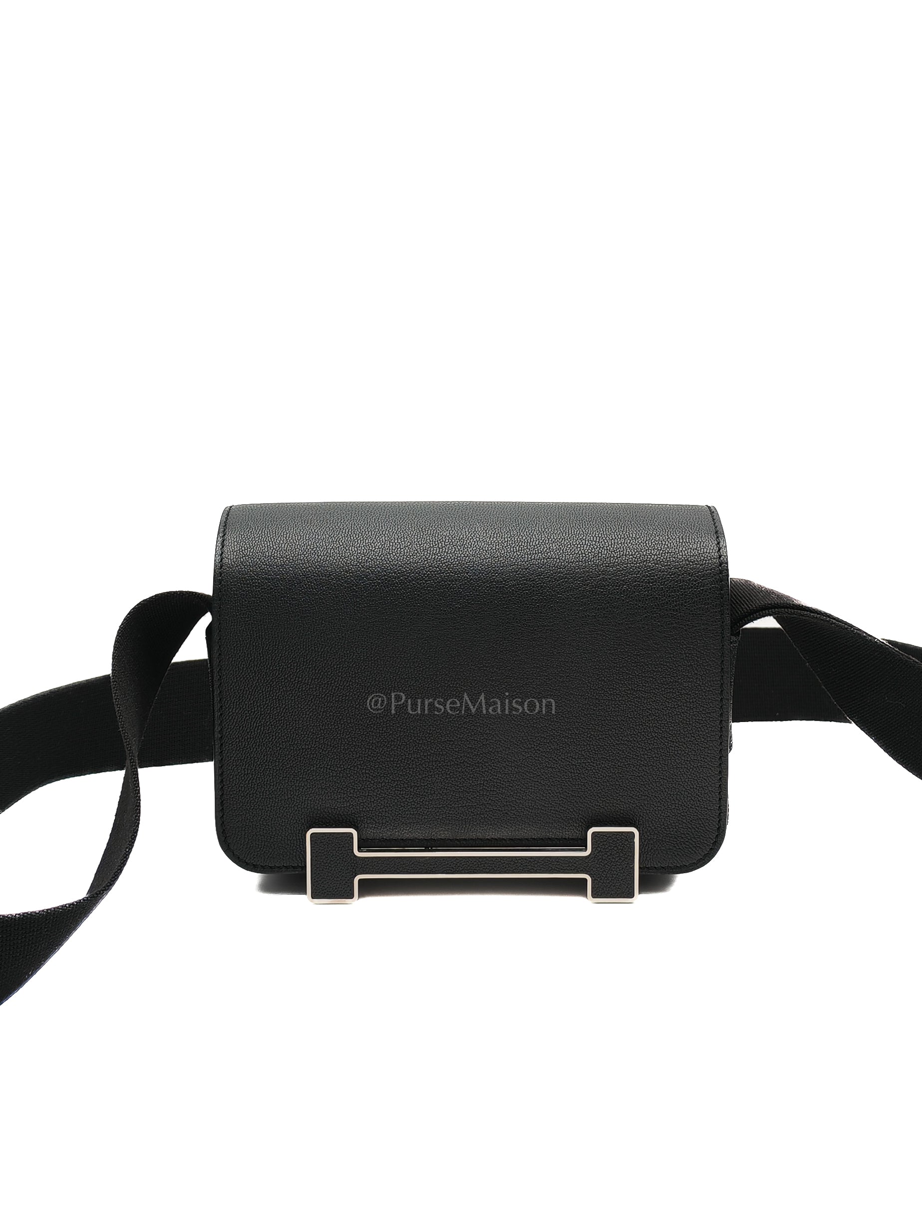 Geta in Black Chevre Mysore Leather and Palladium Hardware Stamp B (2023)