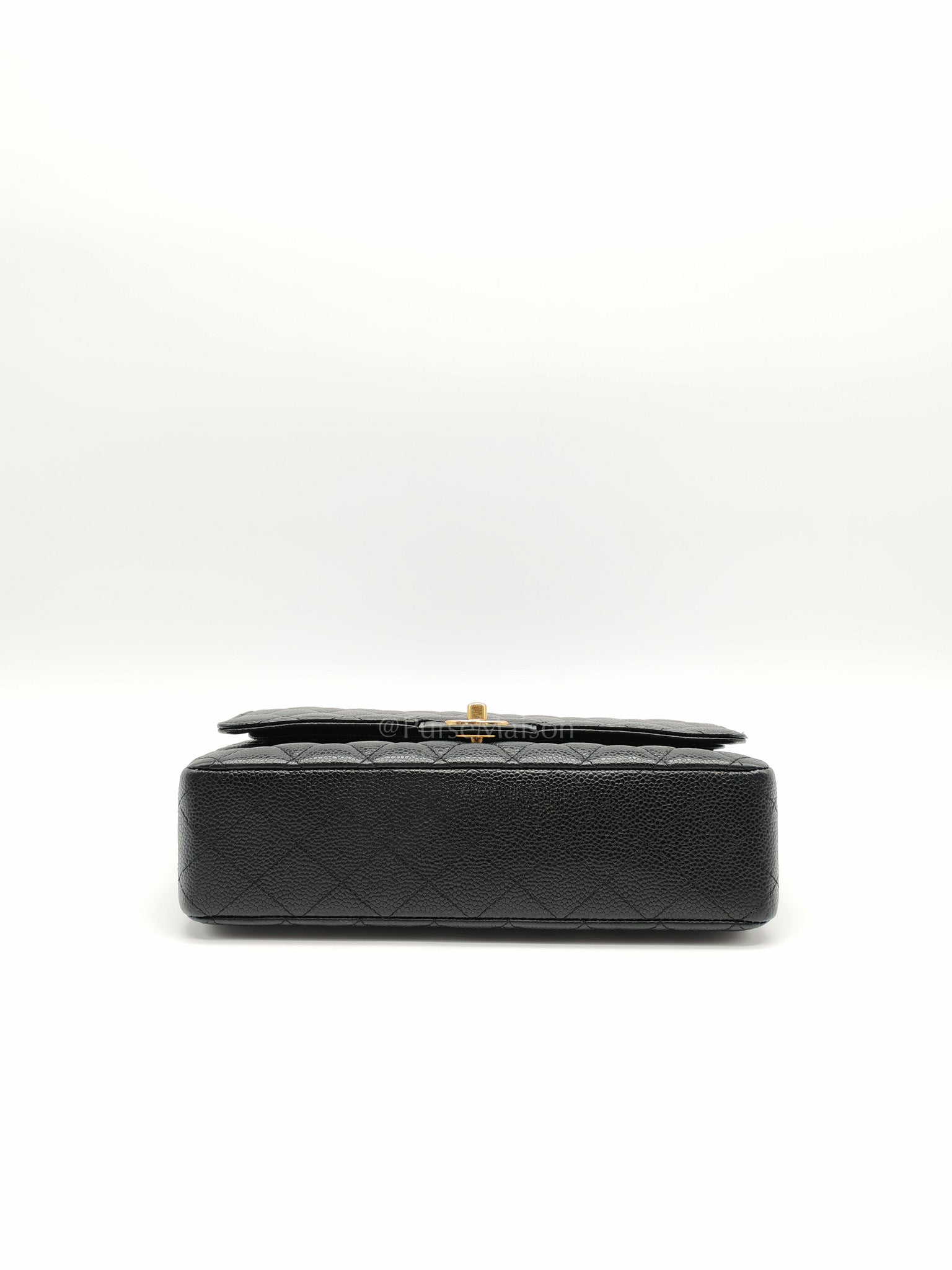 Classic Double Flap Medium in Black Quilted Caviar Leather & Gold Hardware Series 20