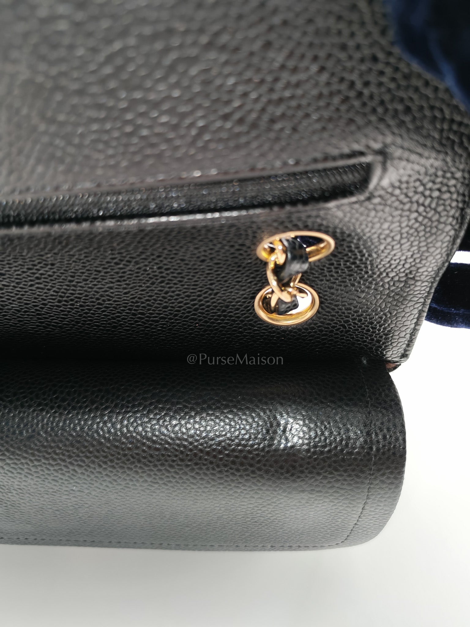 Classic Double Flap Medium in Black Quilted Caviar Leather & Gold Hardware Series 20