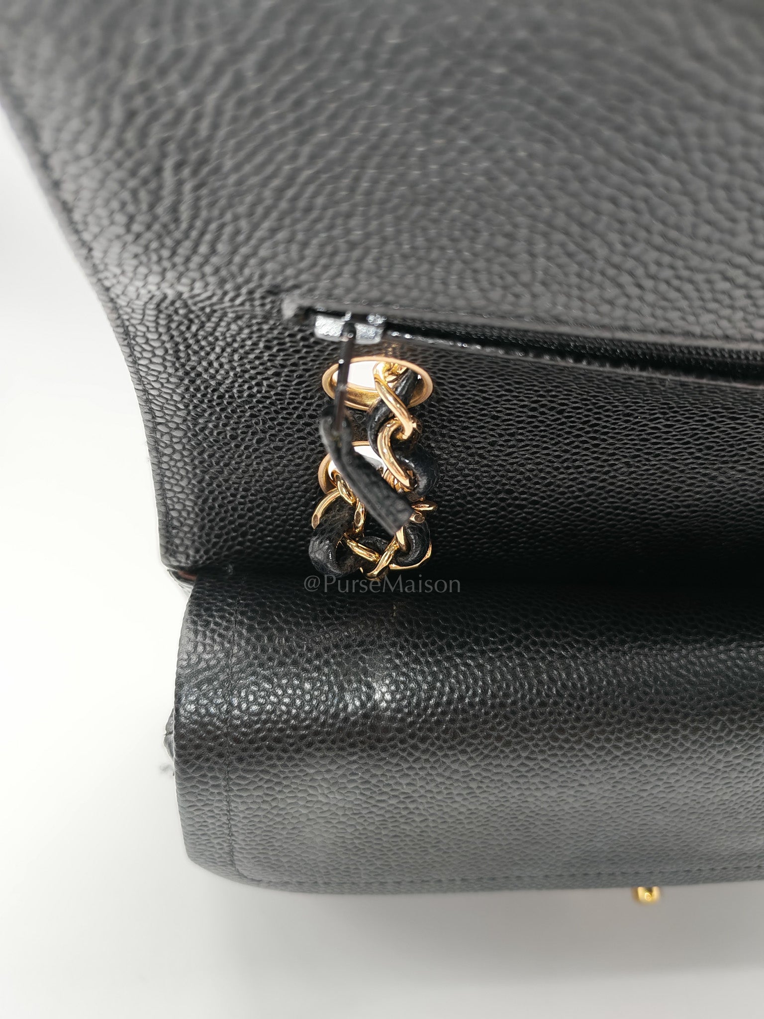 Classic Double Flap Medium in Black Quilted Caviar Leather & Gold Hardware Series 20