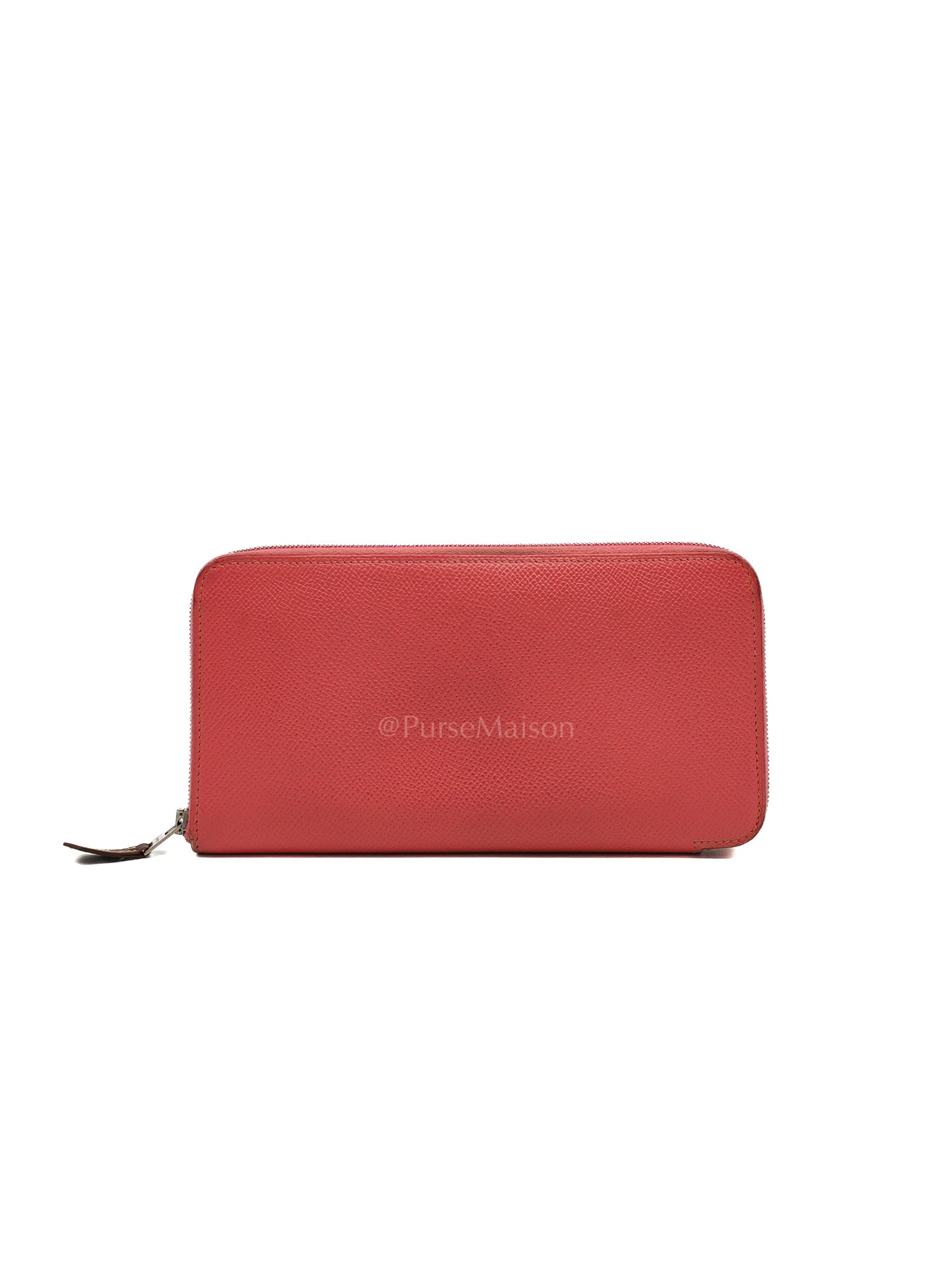 Azap Silk-In Long Wallet in Pink Epsom Leather & Palladium Hardware Stamp X (2016)