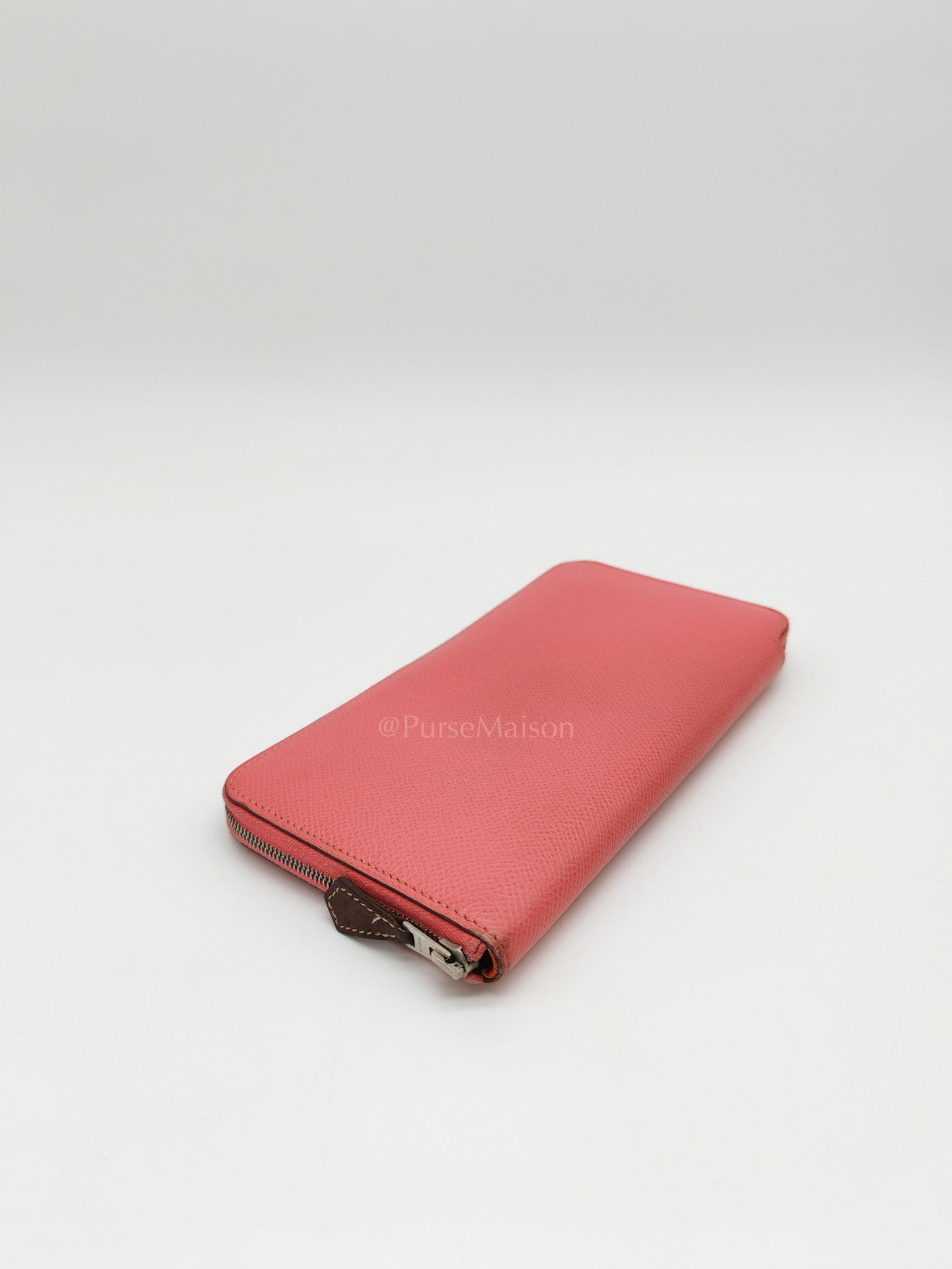Azap Silk-In Long Wallet in Pink Epsom Leather & Palladium Hardware Stamp X (2016)