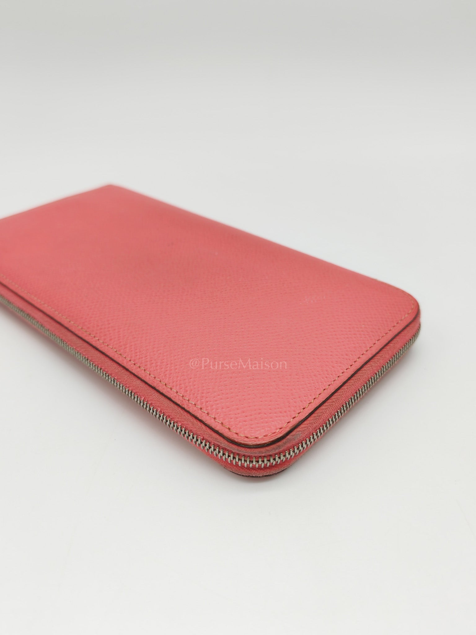 Azap Silk-In Long Wallet in Pink Epsom Leather & Palladium Hardware Stamp X (2016)