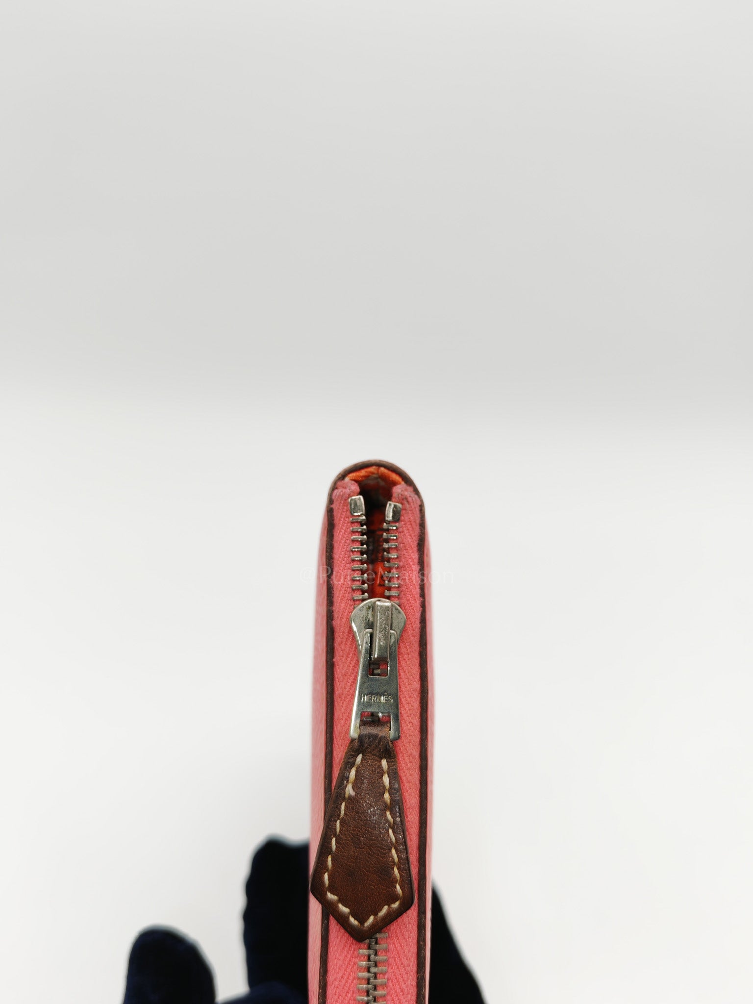Azap Silk-In Long Wallet in Pink Epsom Leather & Palladium Hardware Stamp X (2016)