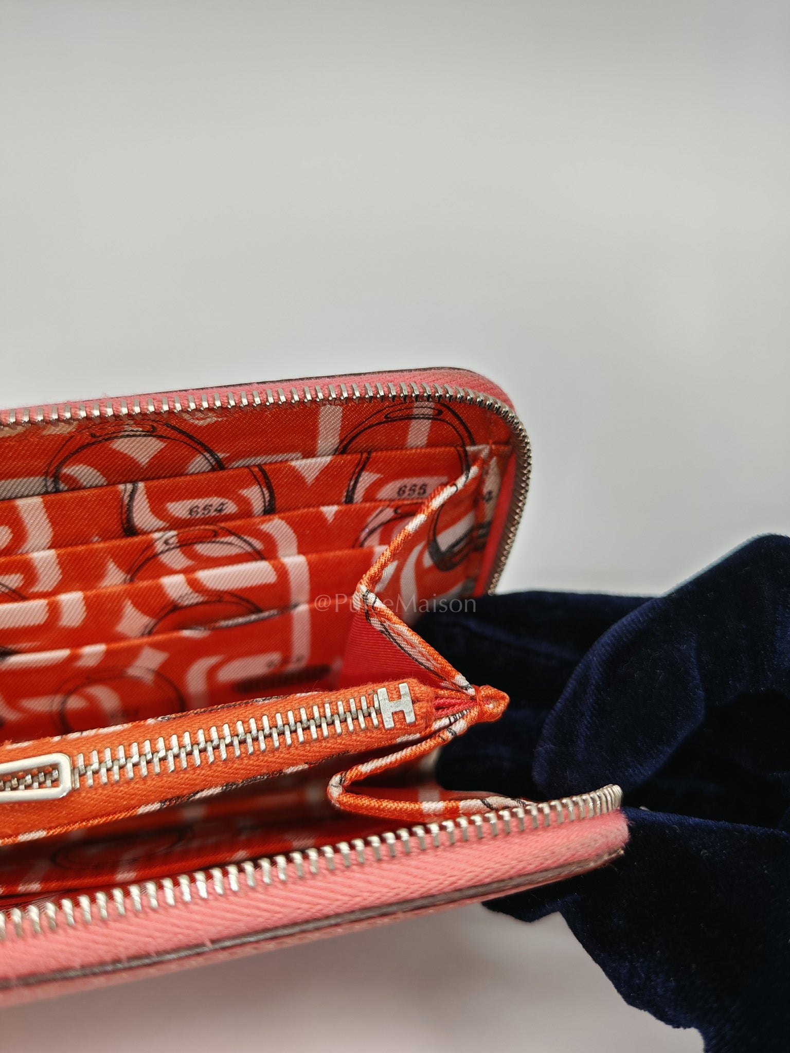 Azap Silk-In Long Wallet in Pink Epsom Leather & Palladium Hardware Stamp X (2016)