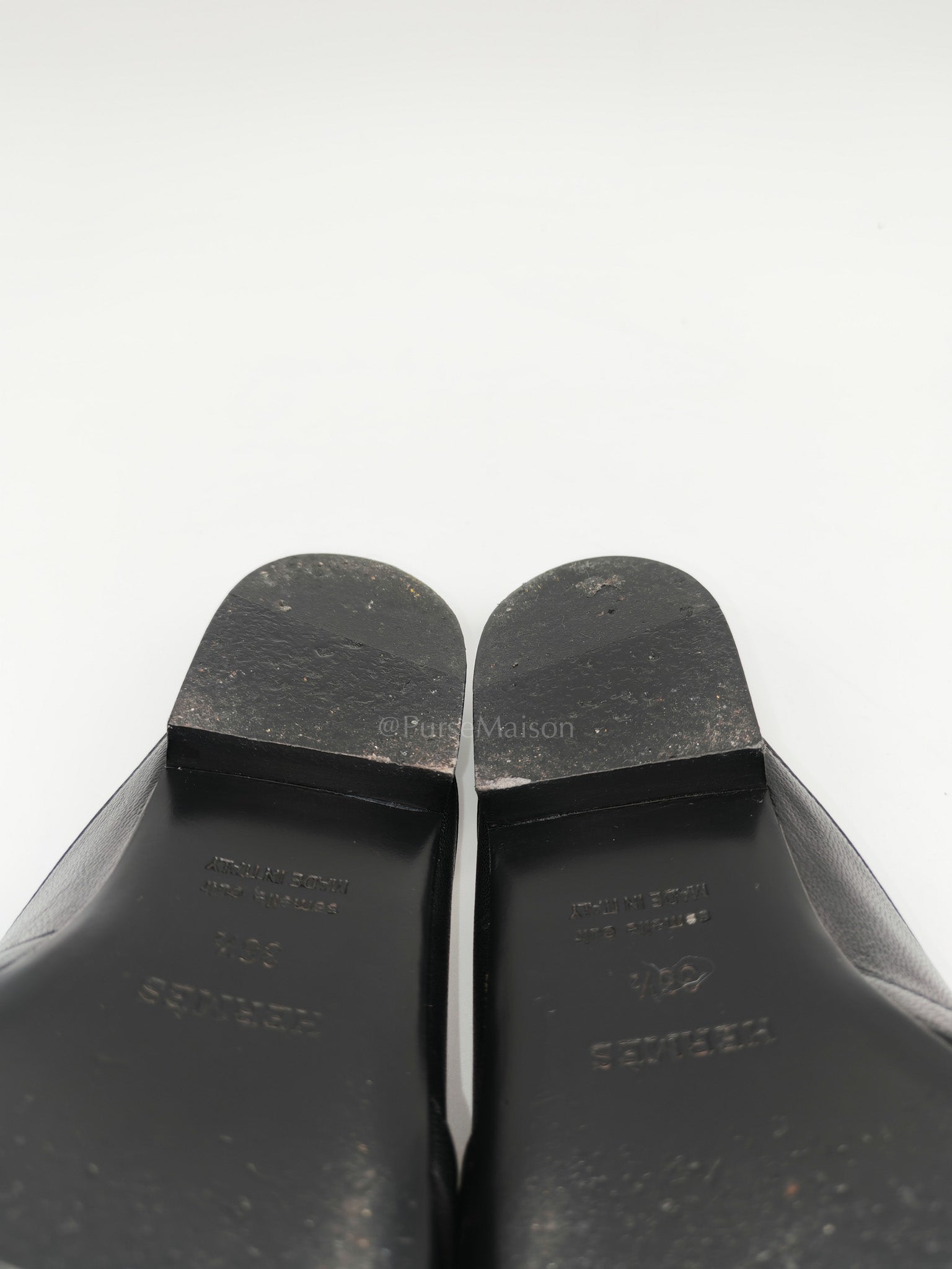 Oz Mules Black/Noir Goatskin Leather in Palladium Hardware Size 36.5 EU (24.5cm)